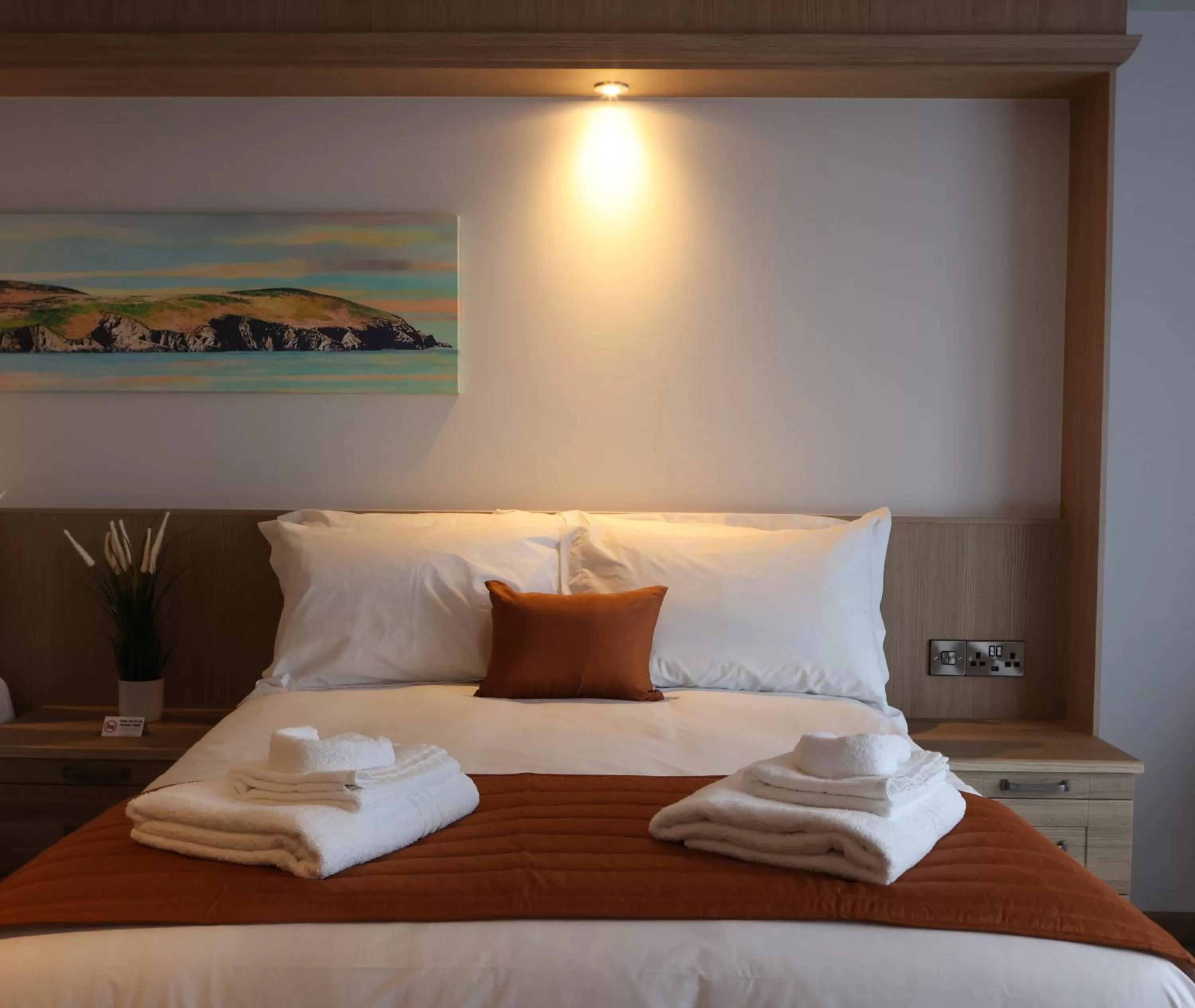 Bed in The Teifi Waterside Hotel