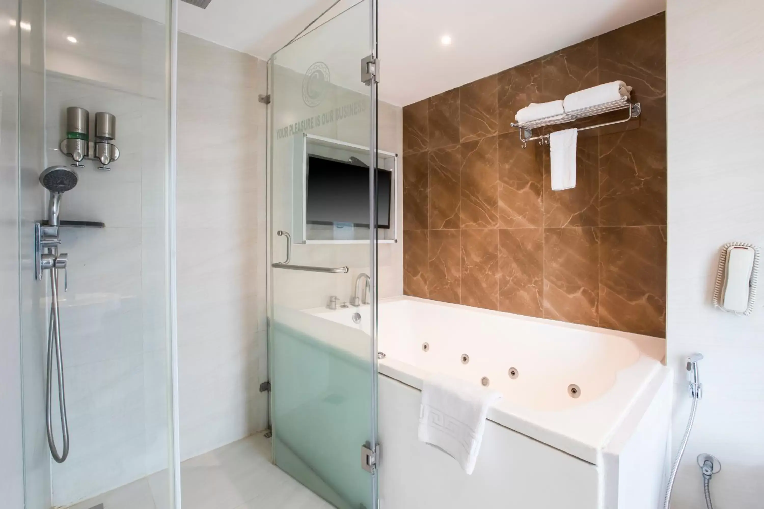 Shower, Bathroom in Ramee Techome