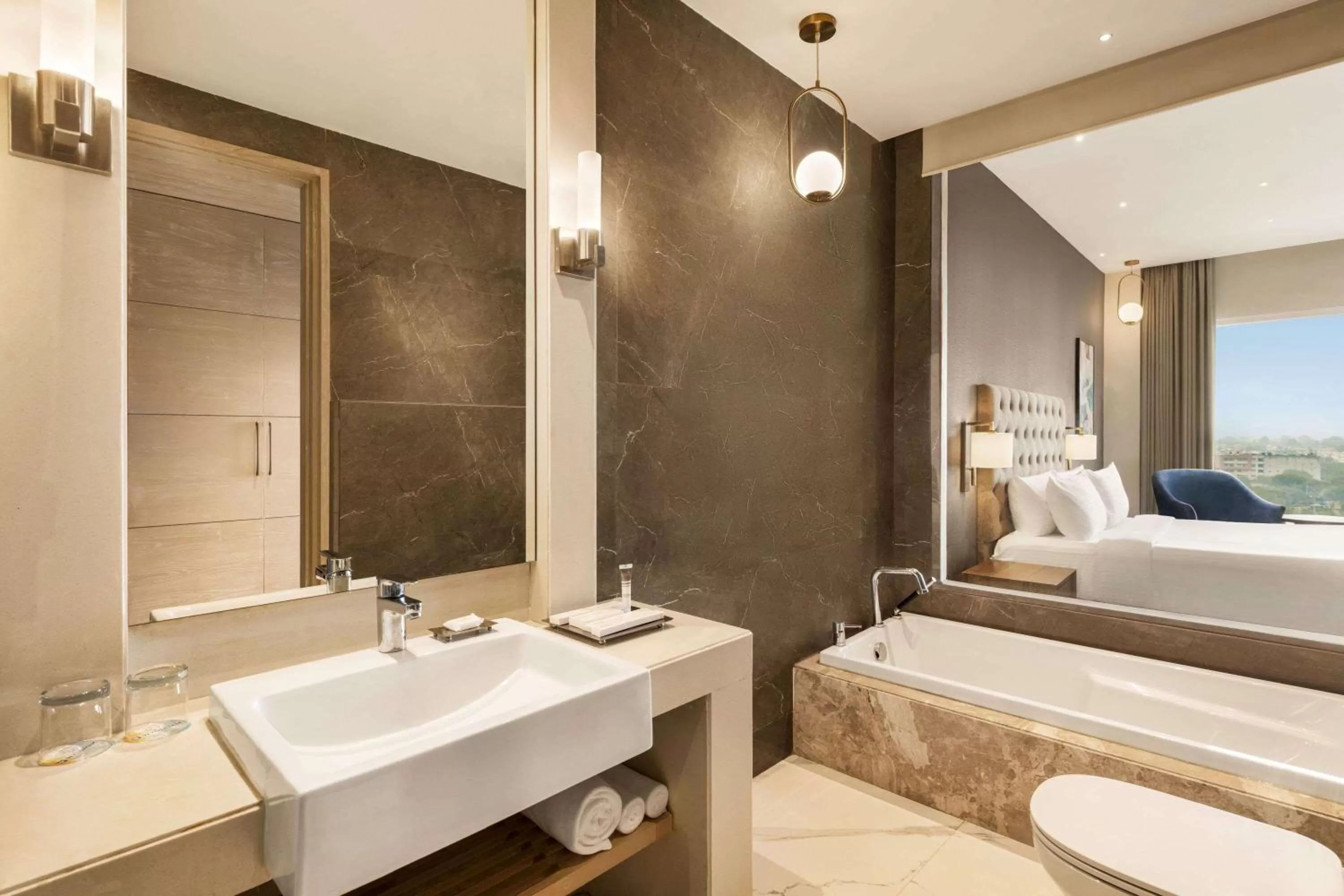 Bathroom, Bed in Wyndham Chandigarh Mohali