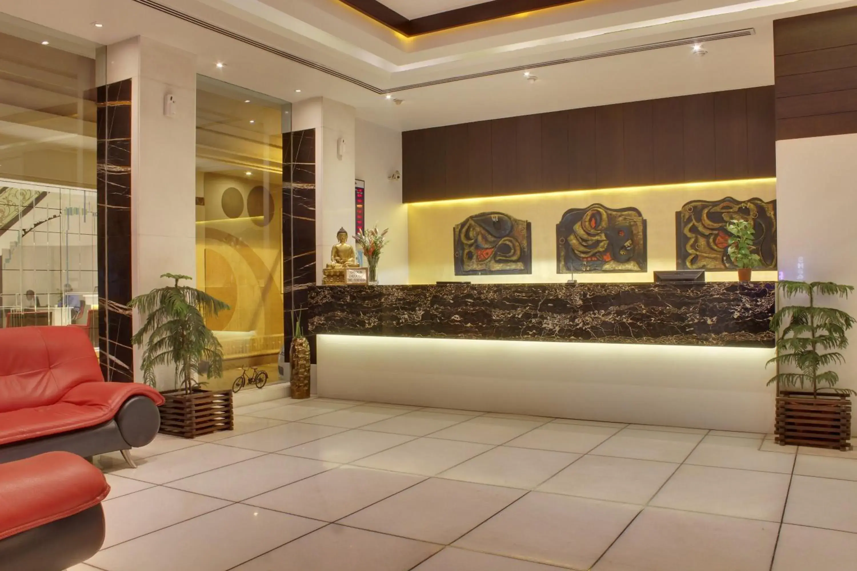 Lobby or reception, Lobby/Reception in Hotel GODWIN DELUXE - New Delhi Railway Station - Paharganj