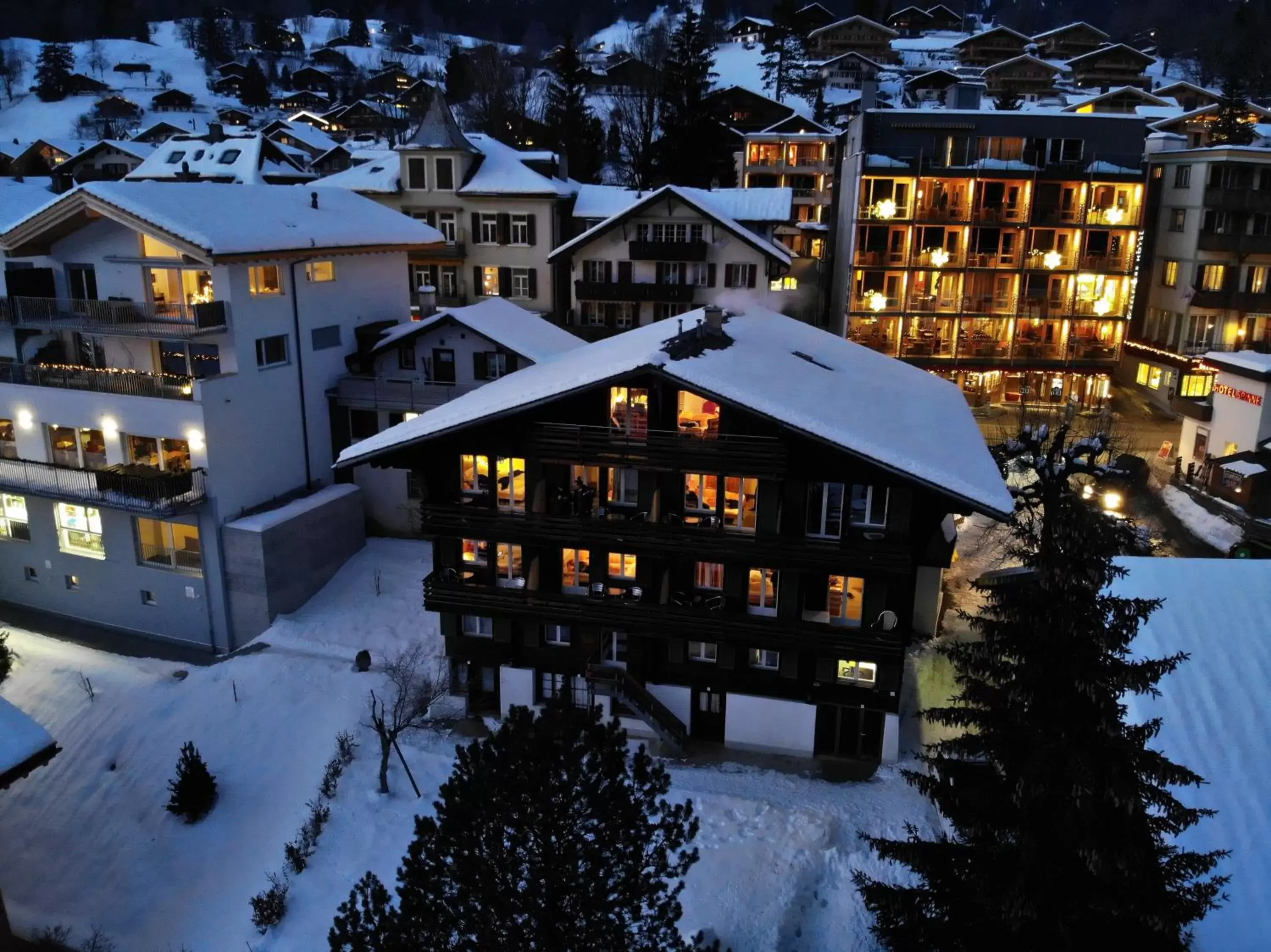 Property building, Winter in Hotel Tschuggen