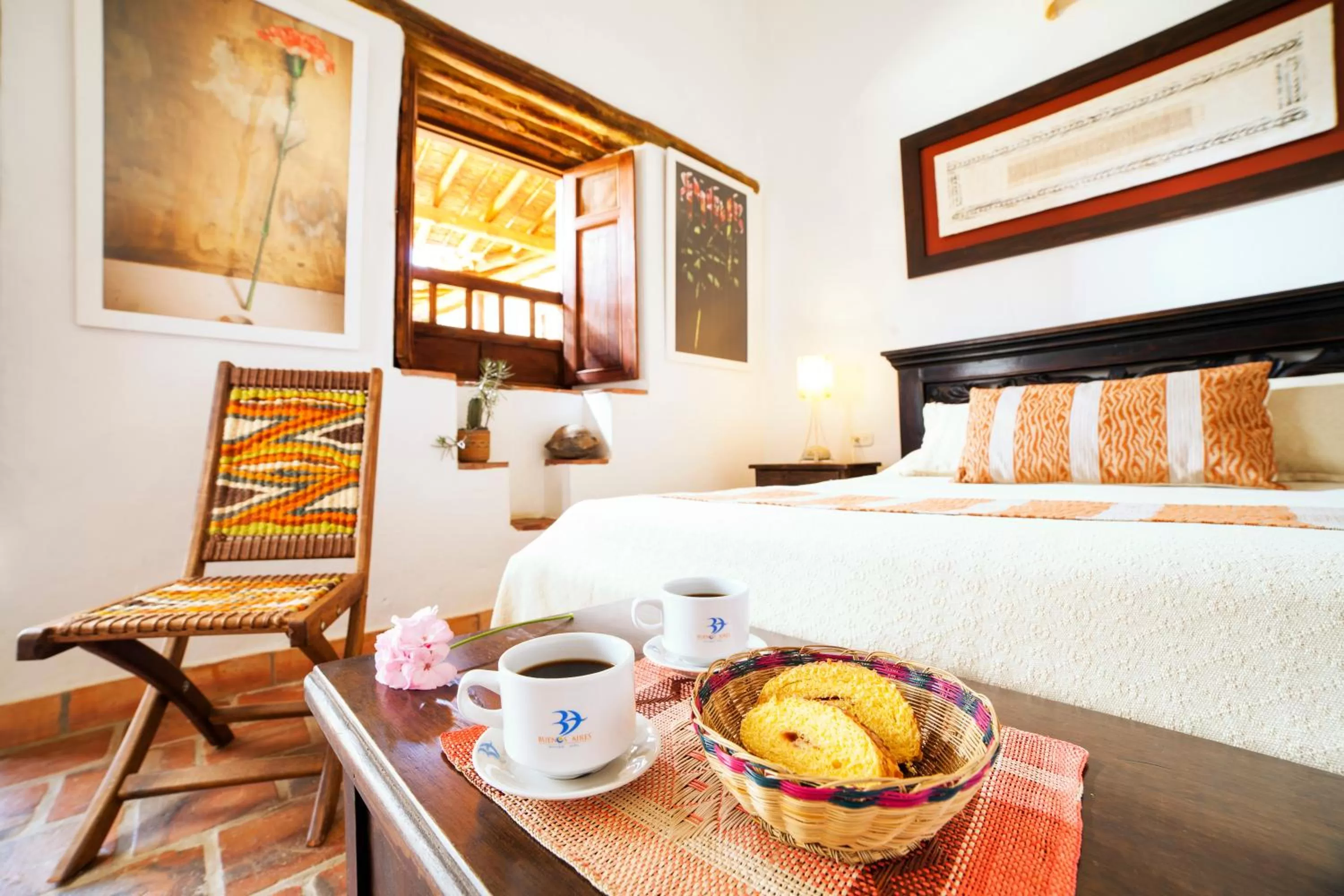 Decorative detail, Bed in Hotel Finca Buenos Aires Barichara