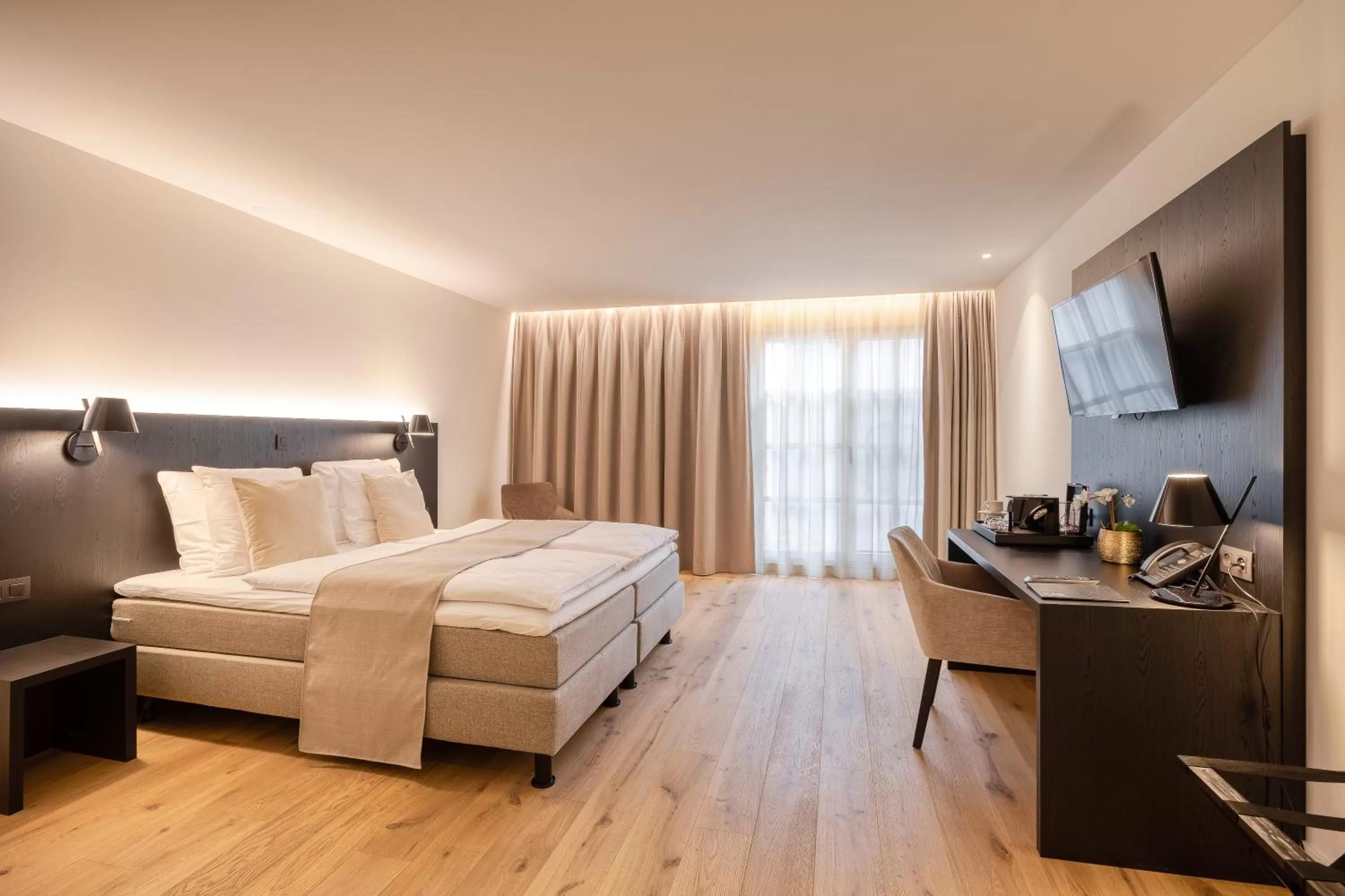 View (from property/room), Bed in Corsendonk Hooge Heyde