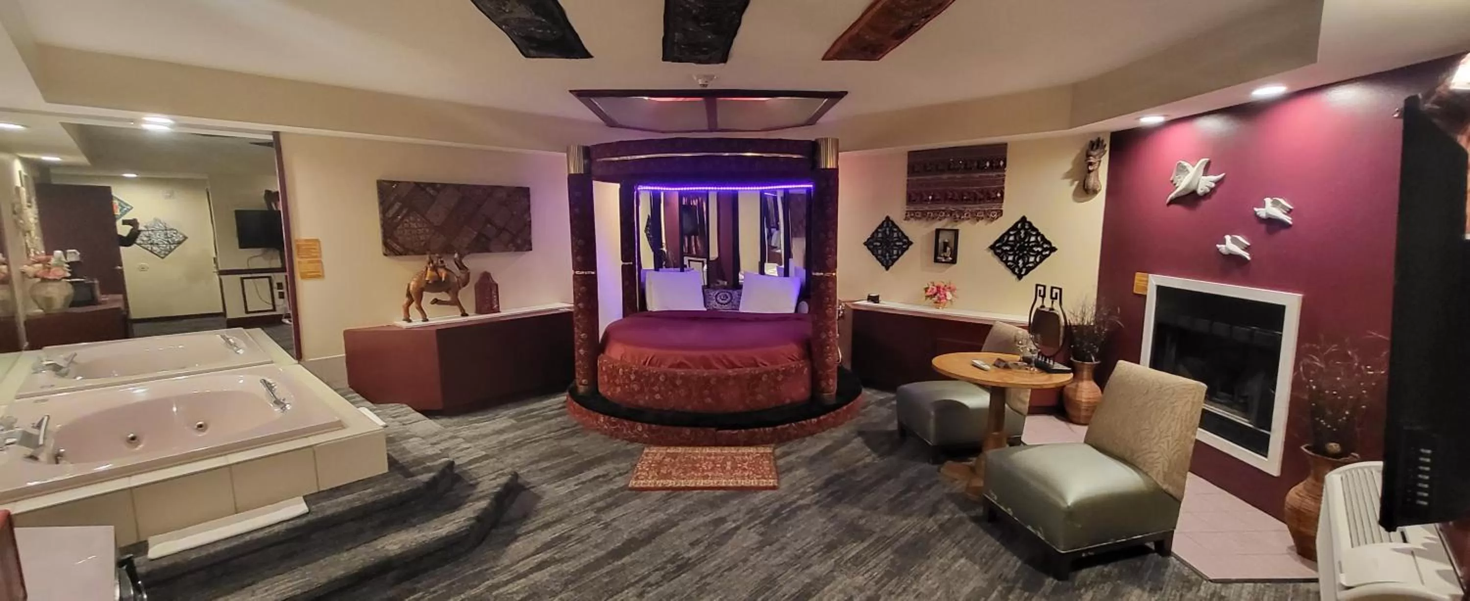 Hot Tub, Bed in Inn of the Dove - Romantic Luxury Suites with Jacuzzi & Seasonal Fireplace at Harrisburg-Hershey-Philadelphia, PA