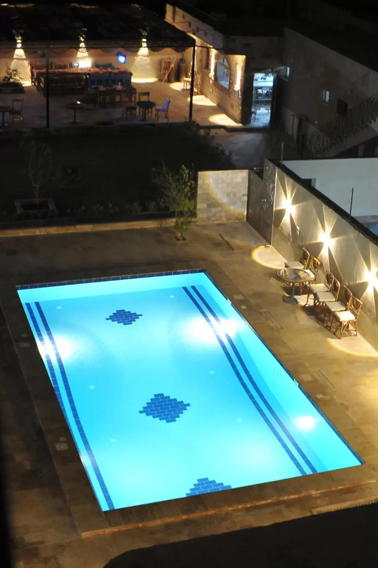 Night, Pool View in New Memnon Hotel