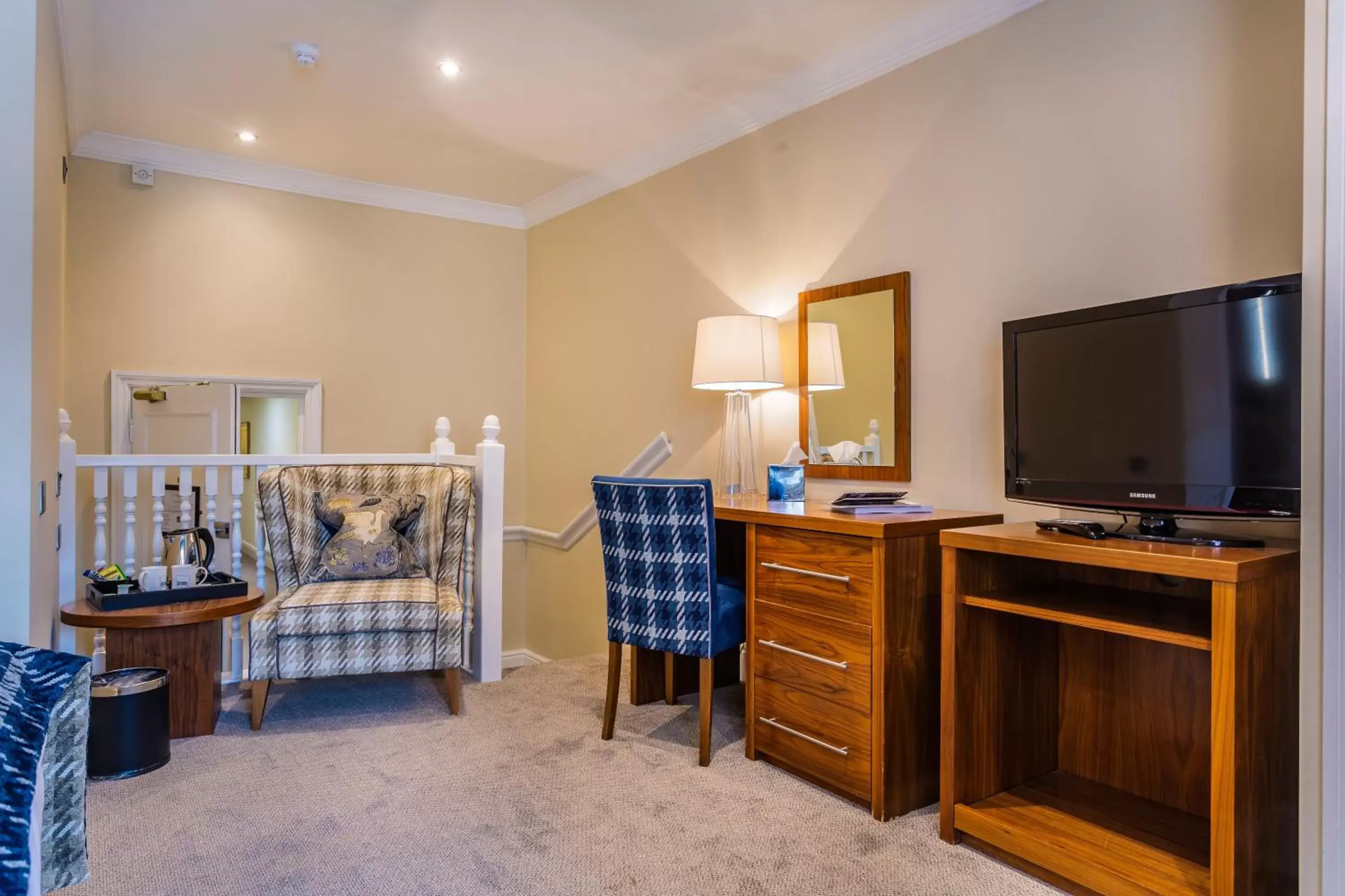 Bedroom, TV/Entertainment Center in The Talbot Hotel, Oundle , Near Peterborough