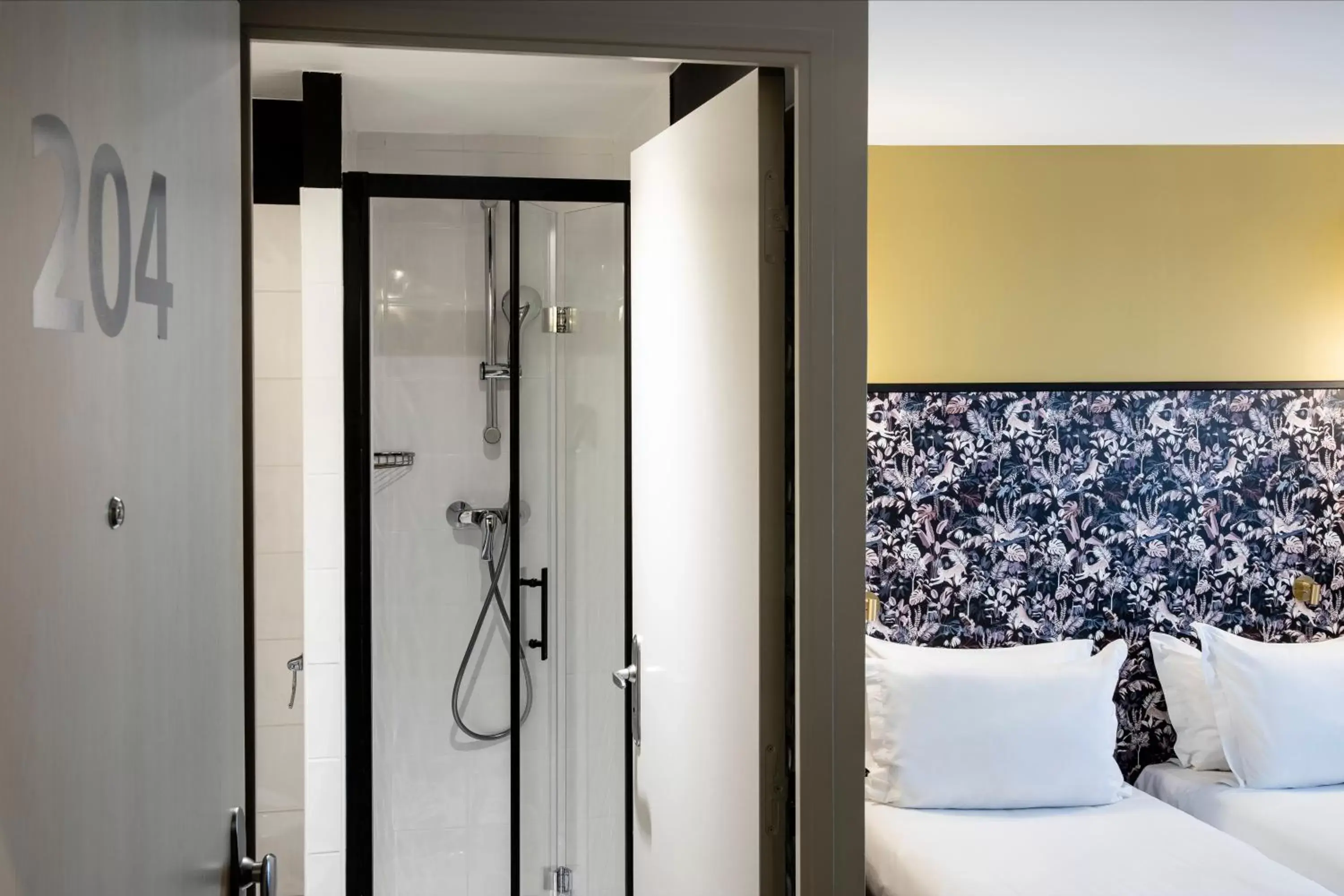 Shower, Bathroom in Hôtel Paris La Fayette