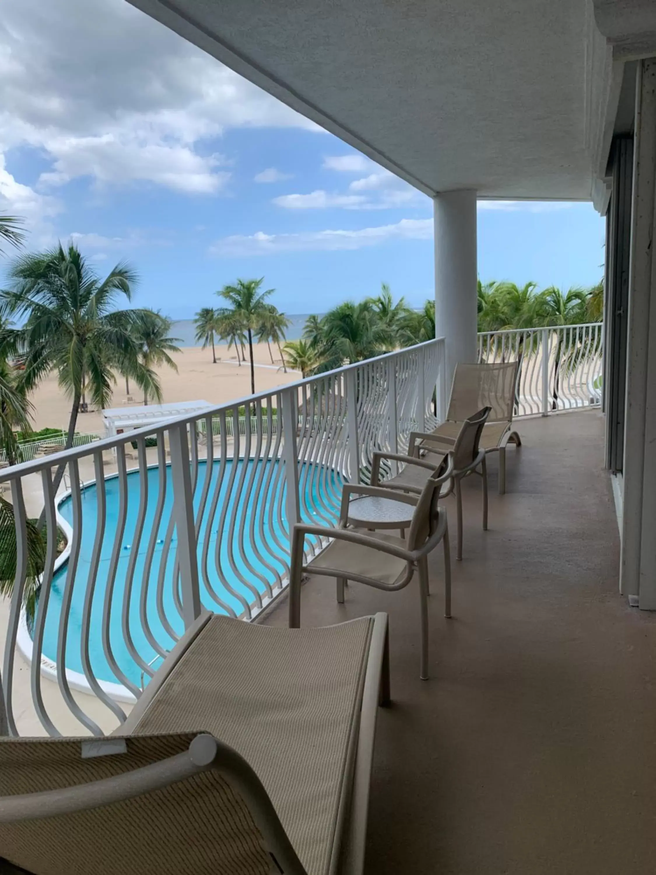 Balcony/Terrace, Pool View in The Lago Mar Beach Resort and Club