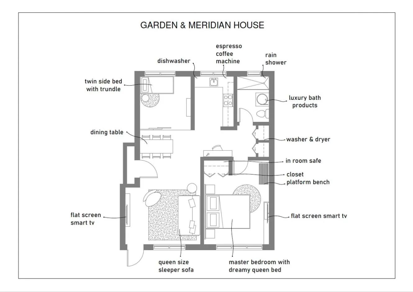 Bedroom in 1818 Meridian House Apartments and Suites by Eskape Collection