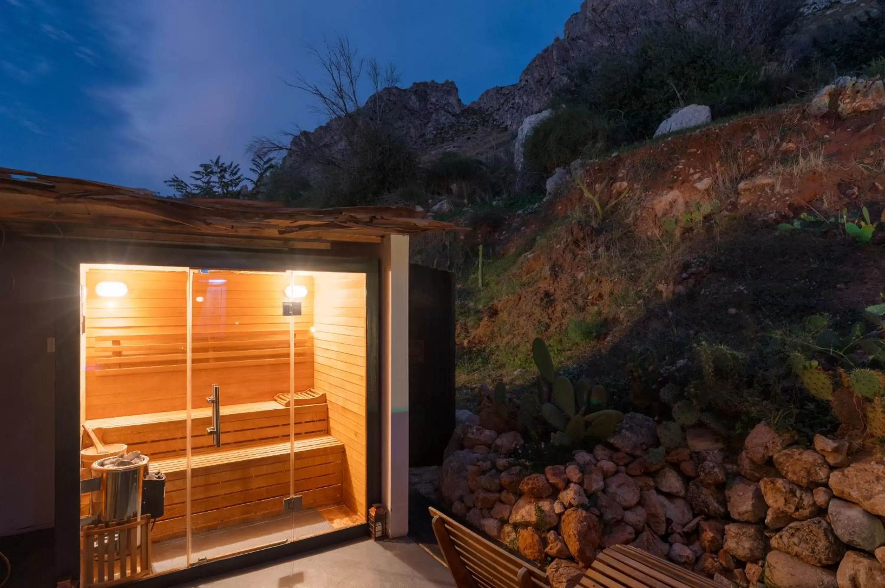 Sauna in Naturarte Suites