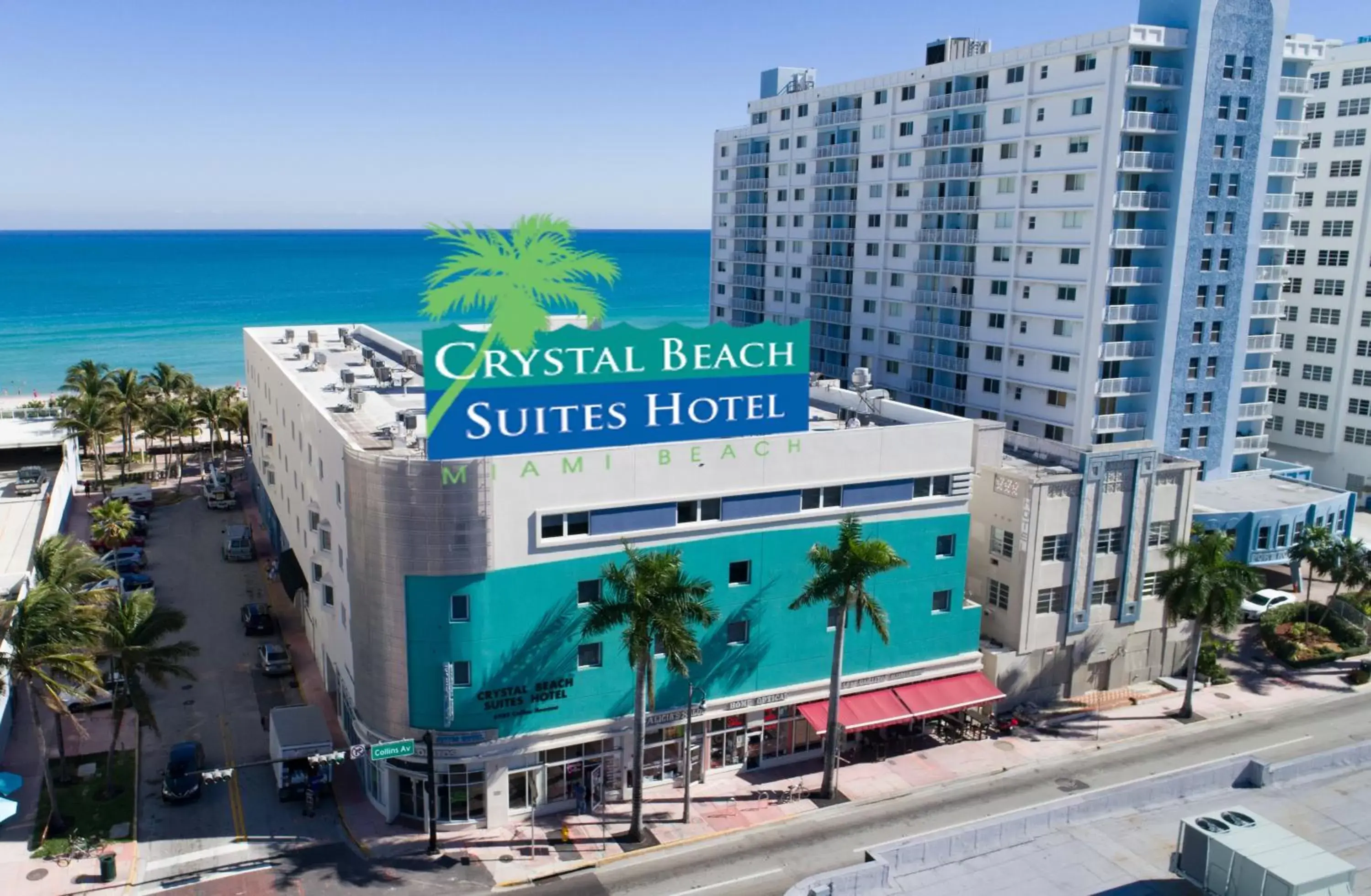 Bird's eye view, Property Building in Crystal Beach Suites Oceanfront Hotel