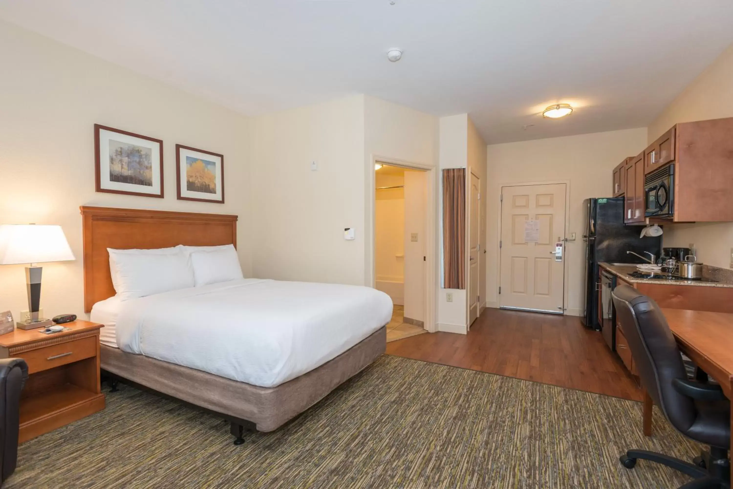 Bedroom in Candlewood Suites Mobile-Downtown, an IHG Hotel