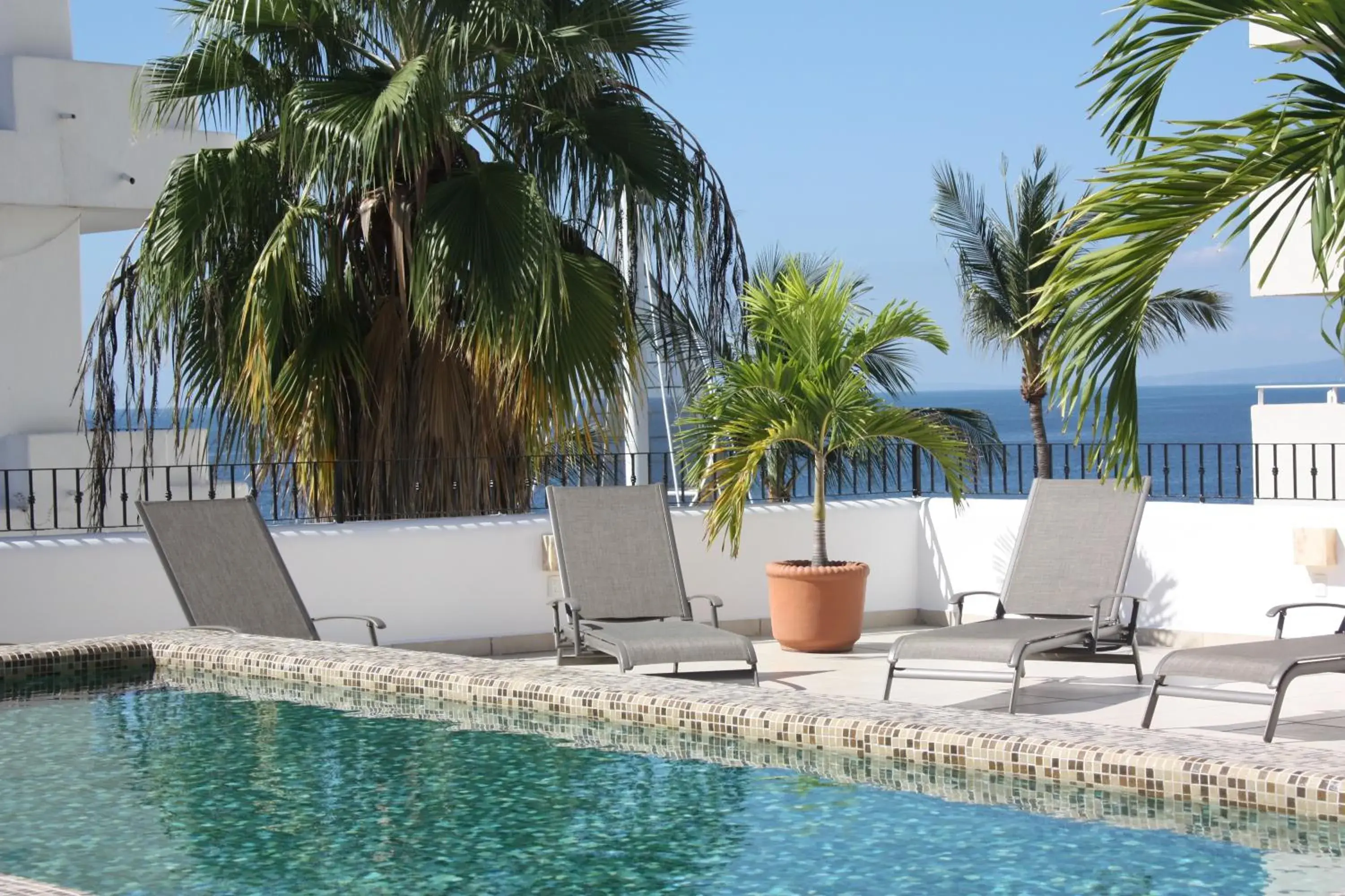 Balcony/Terrace, Swimming Pool in Amapas Apartments