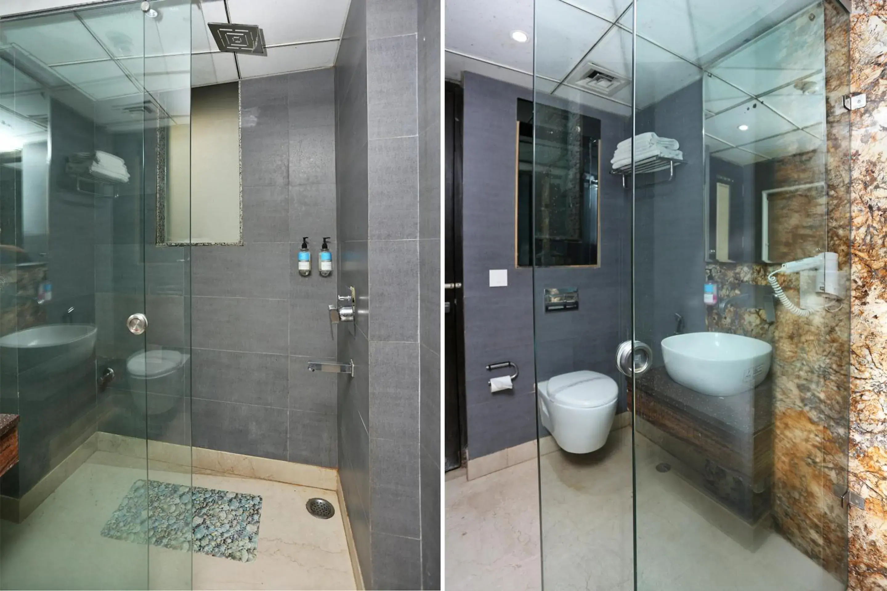 Shower, Bathroom in Hotel Uppal International - New Delhi Railway Station - Paharganj