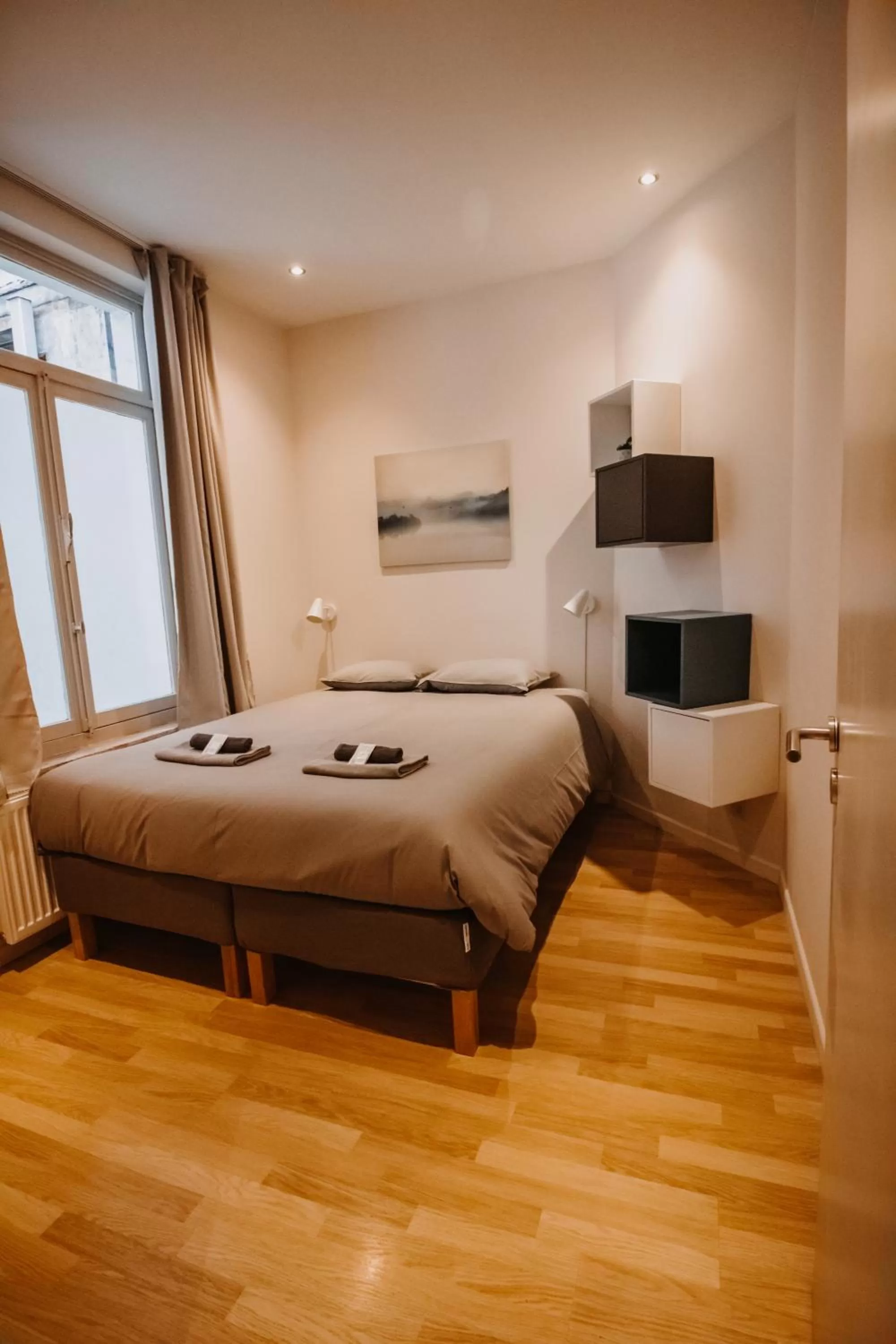 Bathroom, Bed in Central and Cozy in Brussels