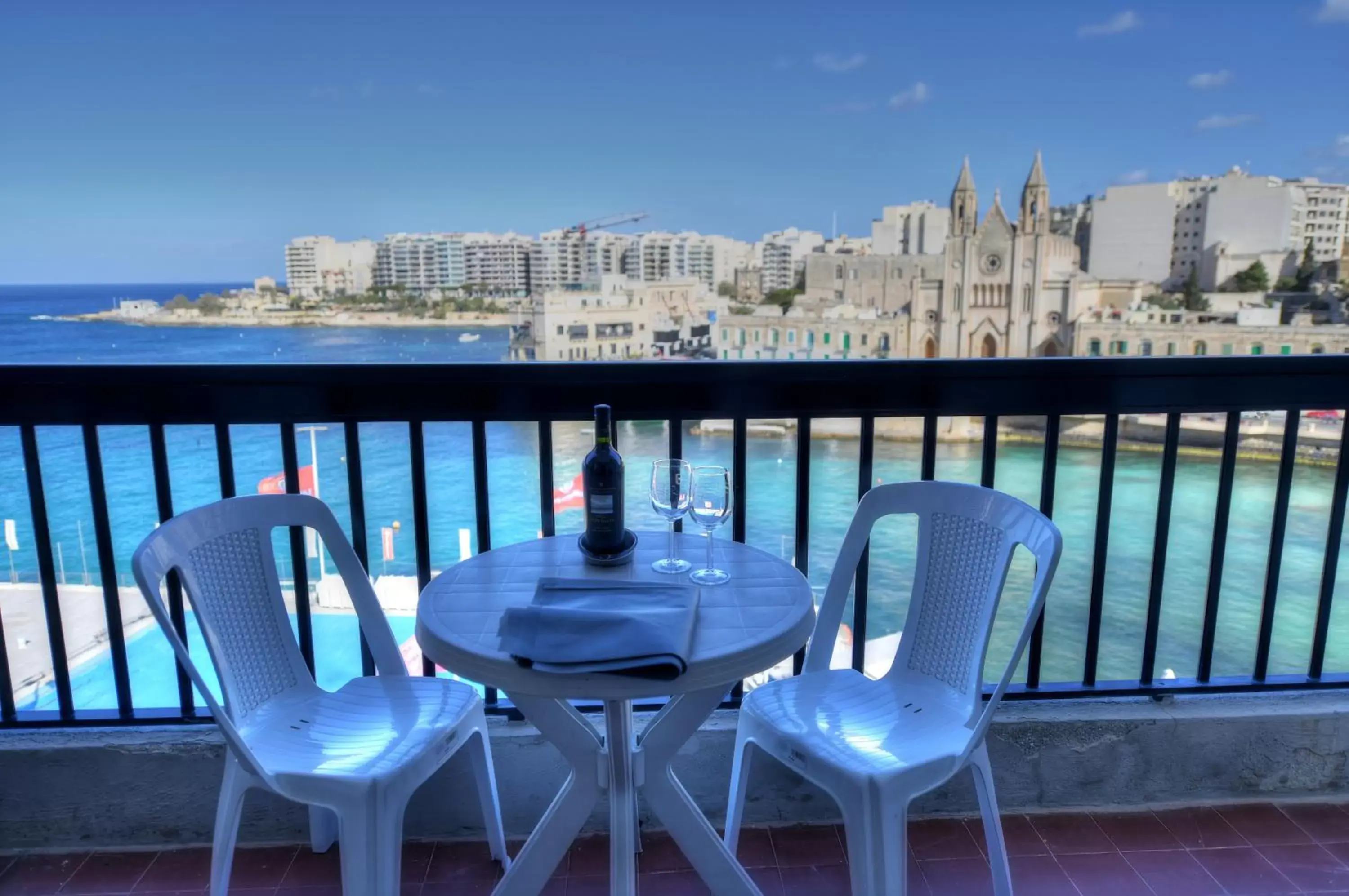 View (from property/room), Balcony/Terrace in St. Julian's Bay Hotel