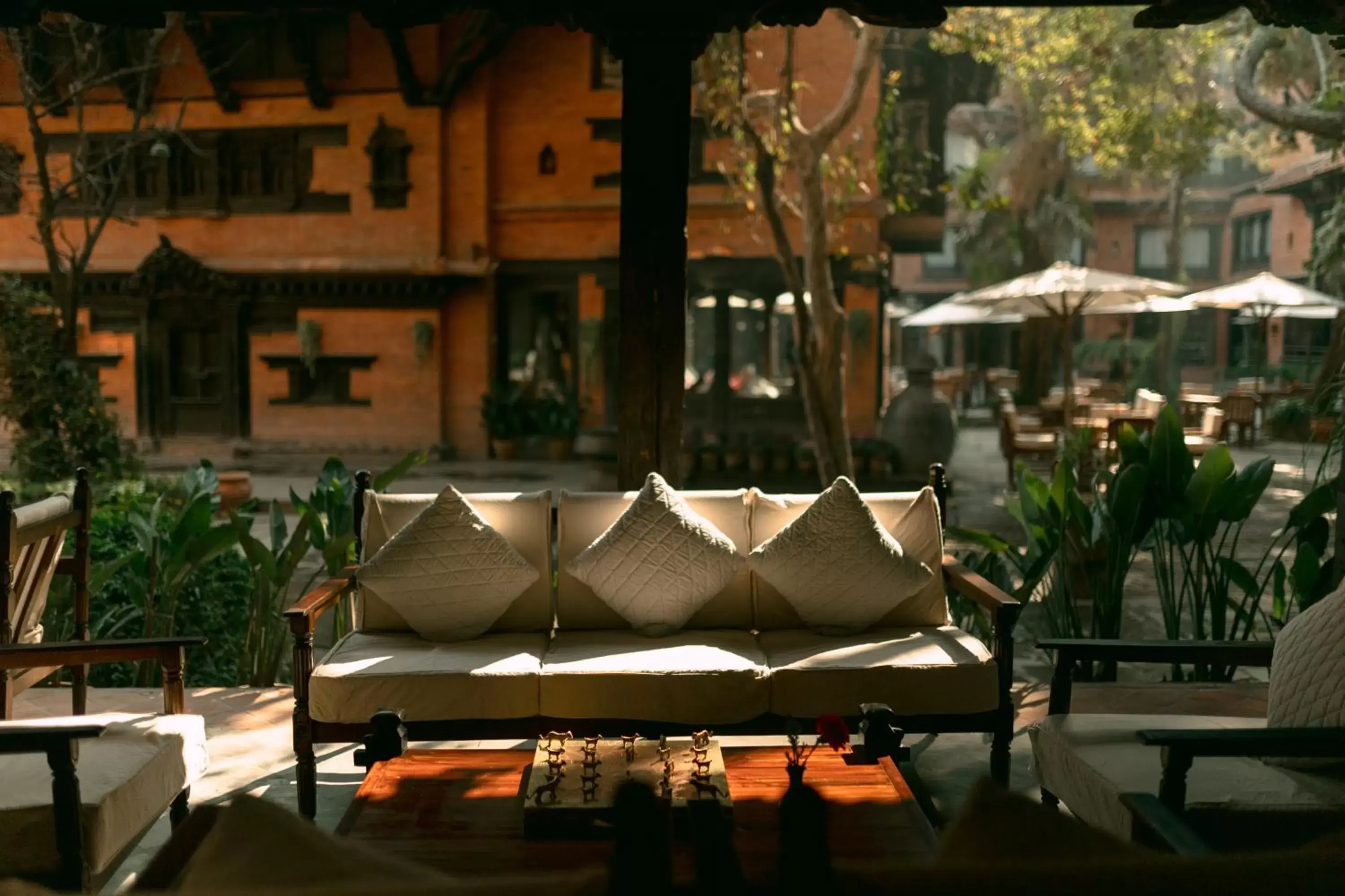 Seating area in The Dwarika's Hotel