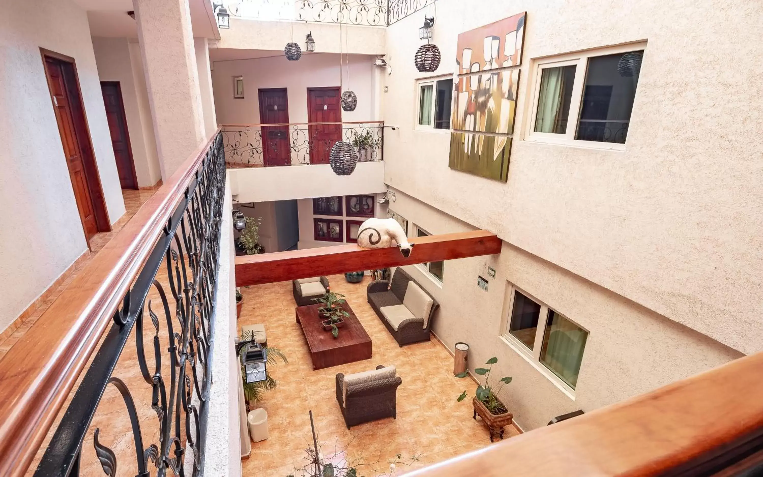 Living room, Balcony/Terrace in Hotel Alcazar - Guadalajara Centro Historico