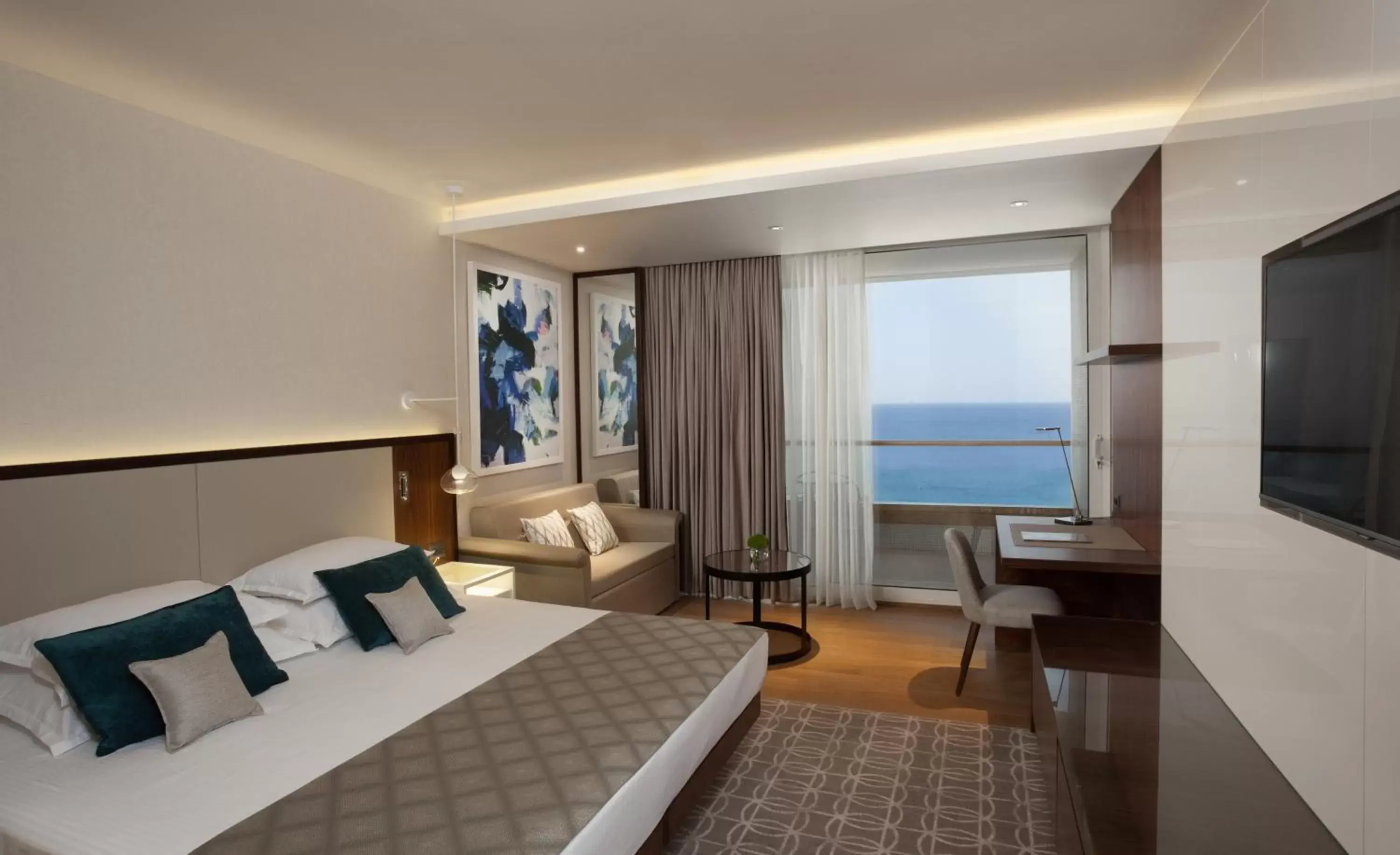Bed, Sea View in Royal Beach Eilat by Isrotel Exclusive