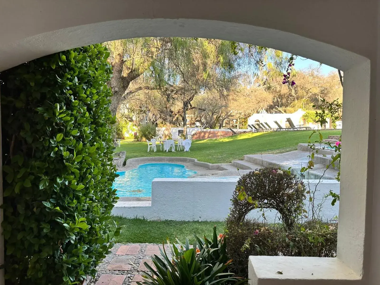 Natural landscape, Pool View in Hotel Hacienda Taboada (Aguas Termales)