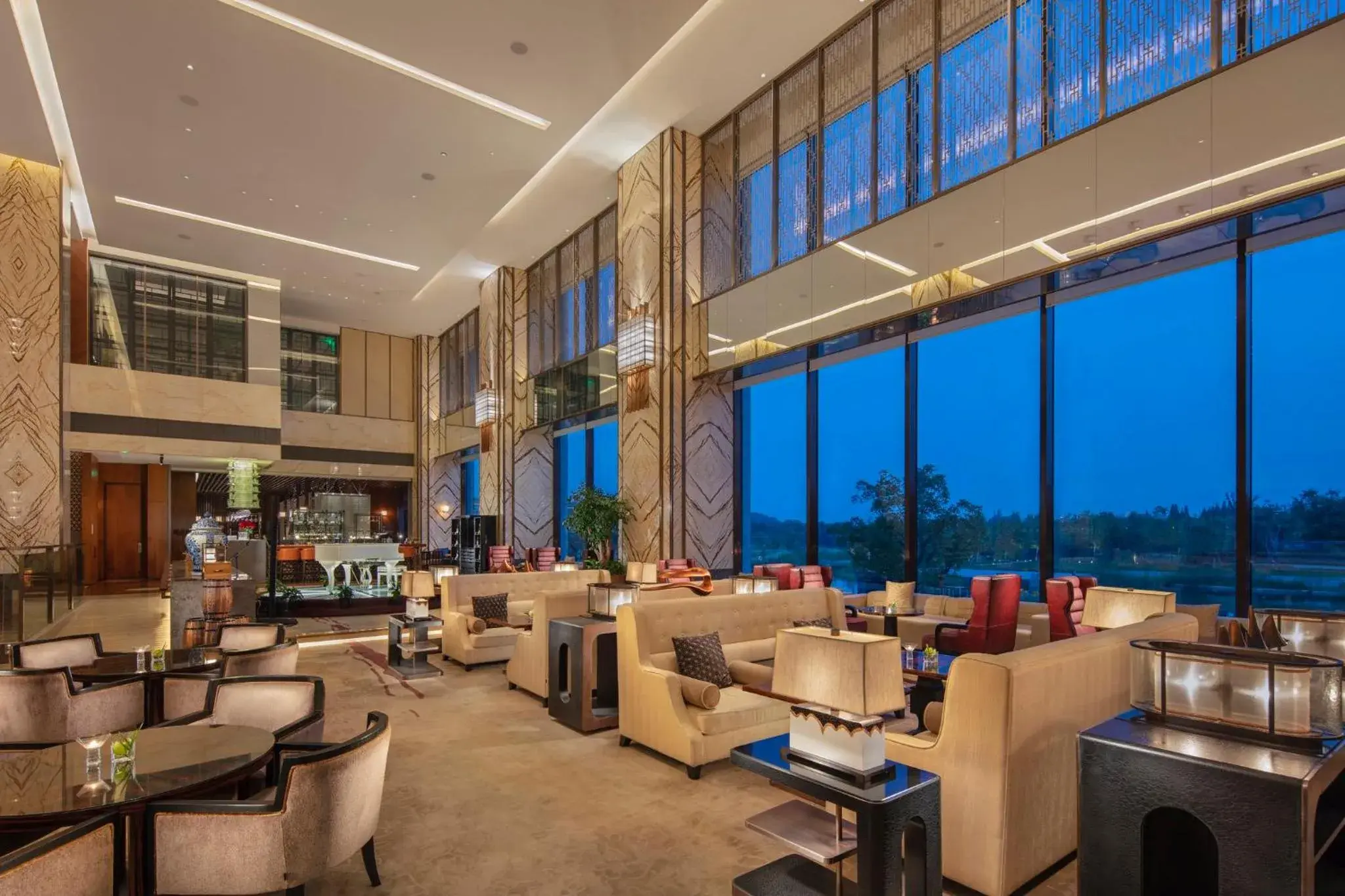 Lounge or bar, Restaurant/Places to Eat in InterContinental Nantong, an IHG Hotel-Best view of yangtze