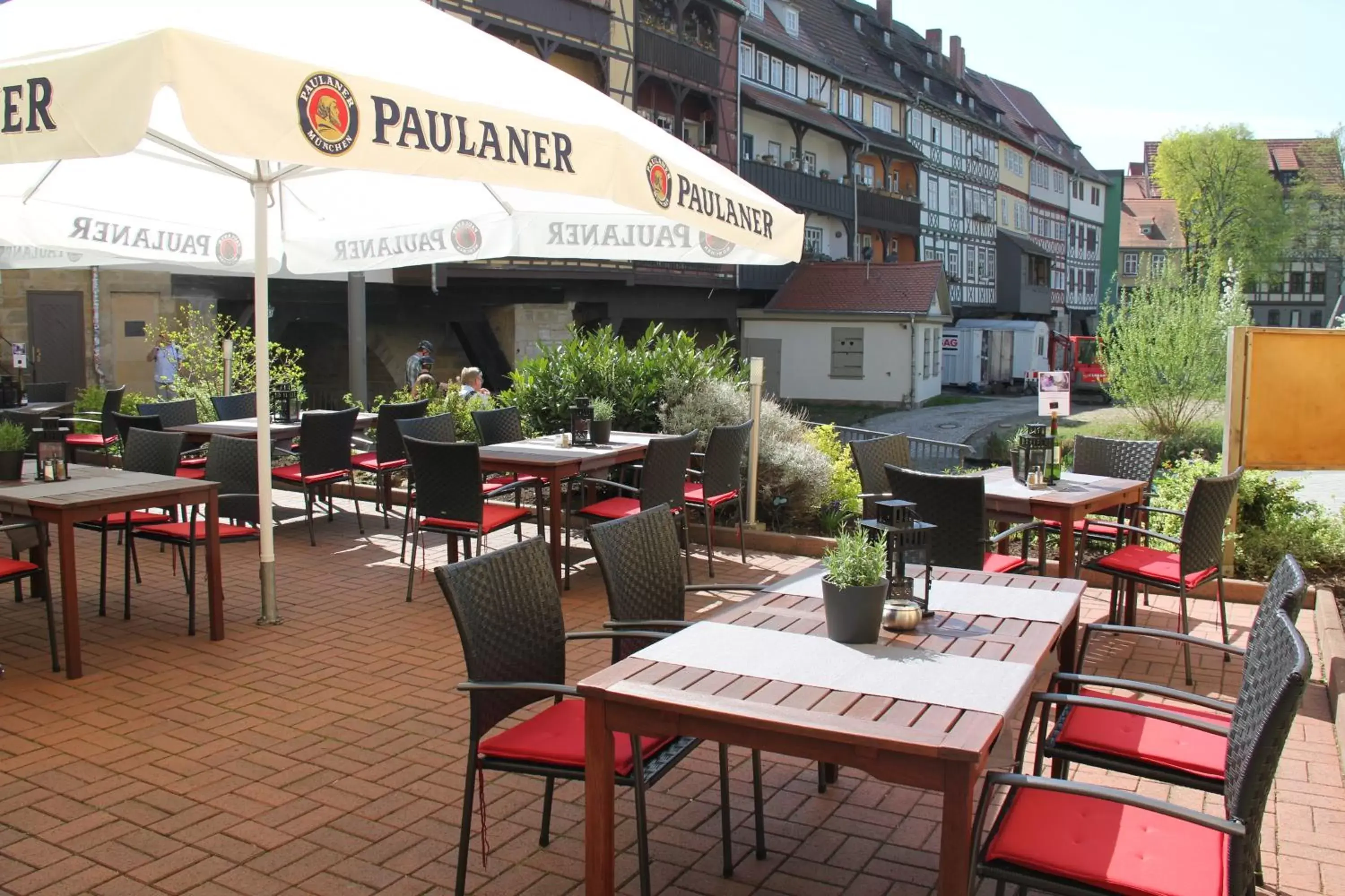 Balcony/Terrace, Restaurant/Places to Eat in Hotel Krämerbrücke Erfurt