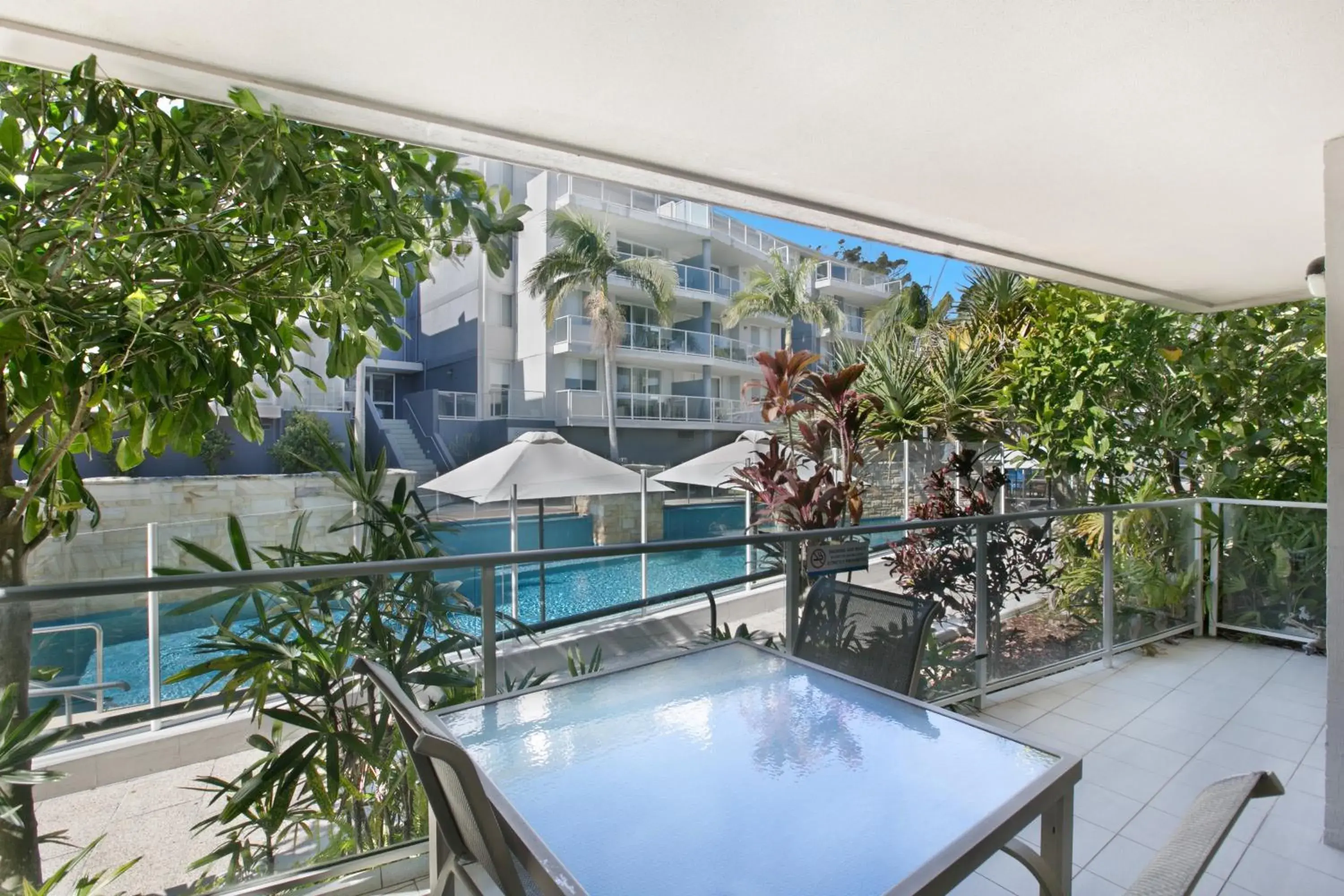 Balcony/Terrace, Swimming Pool in Mantra Nelson Bay