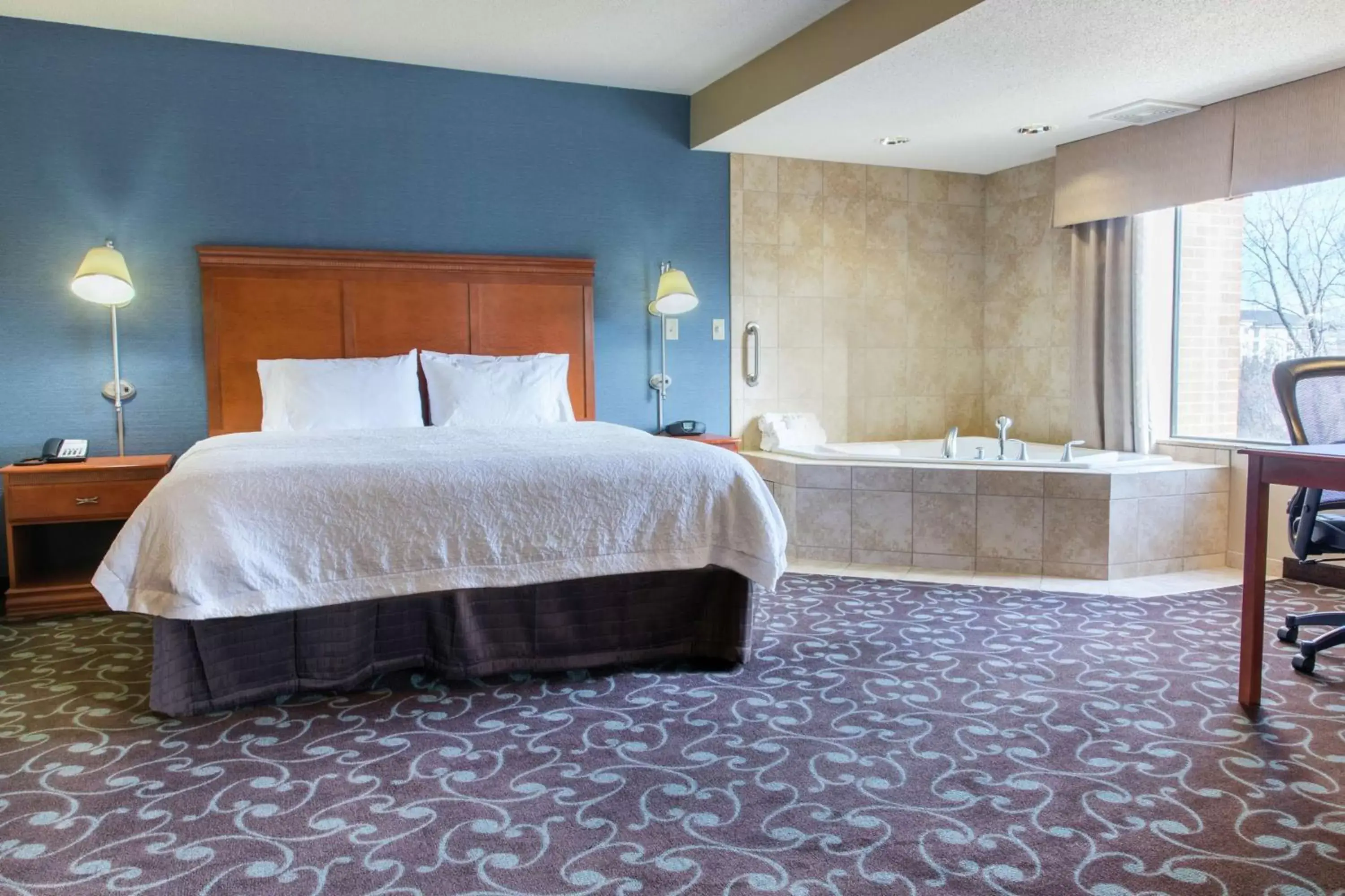 Bathroom, Bed in Hampton Inn & Suites Chicago Deer Park