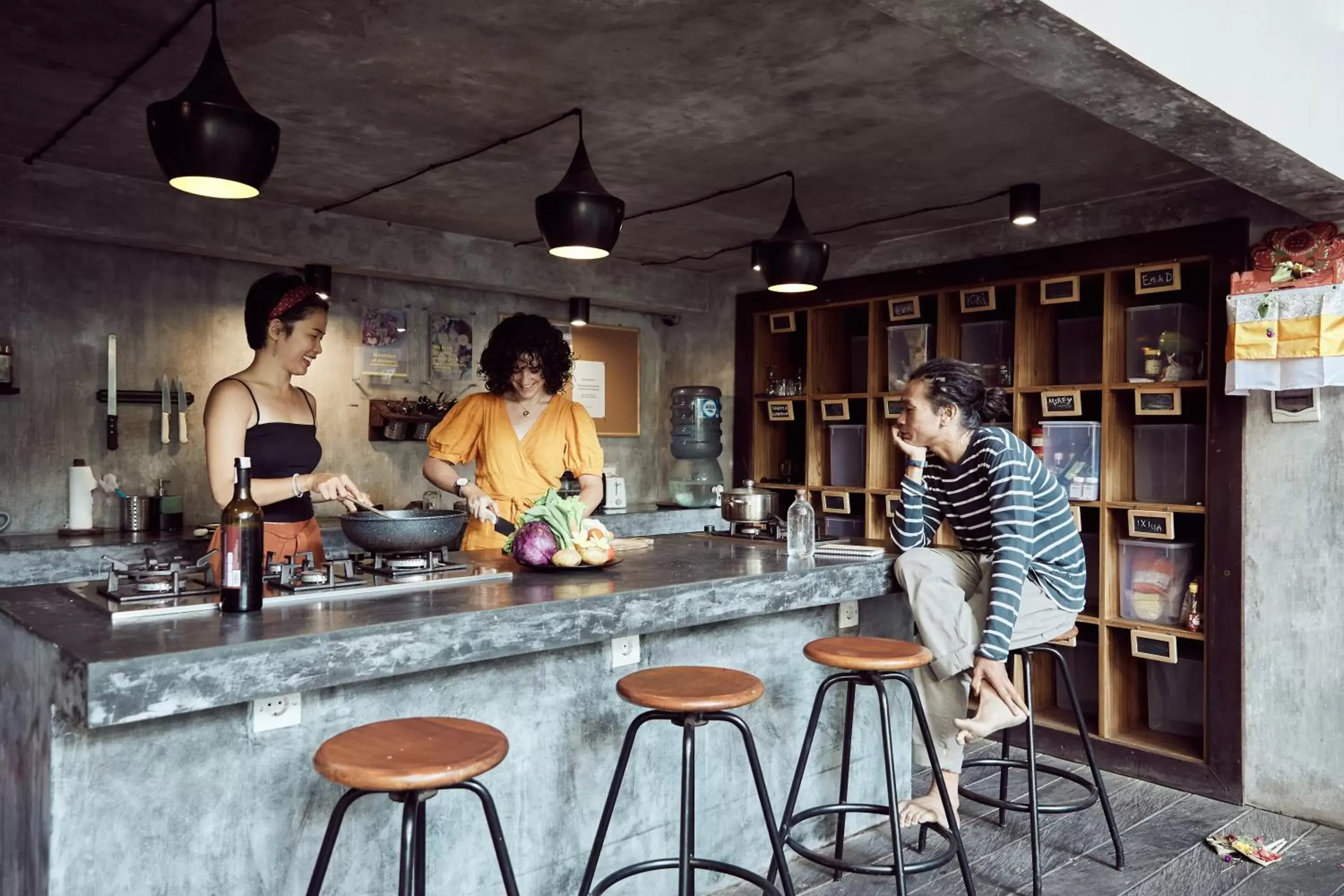 Communal kitchen in Outpost Ubud Penestanan Coworking & Coliving