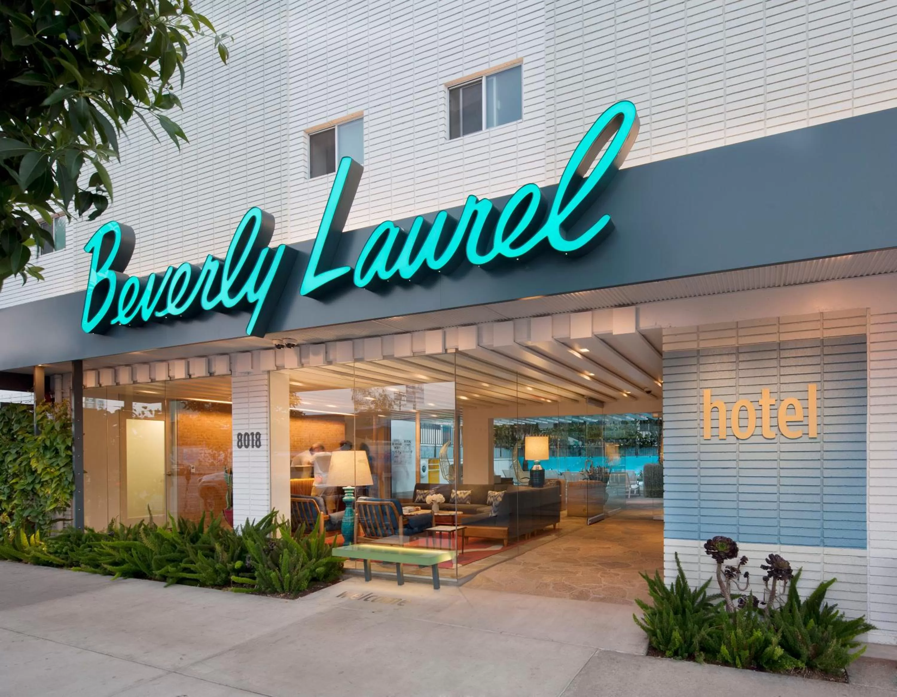 Property building in The Beverly Laurel Hotel at West Hollywood