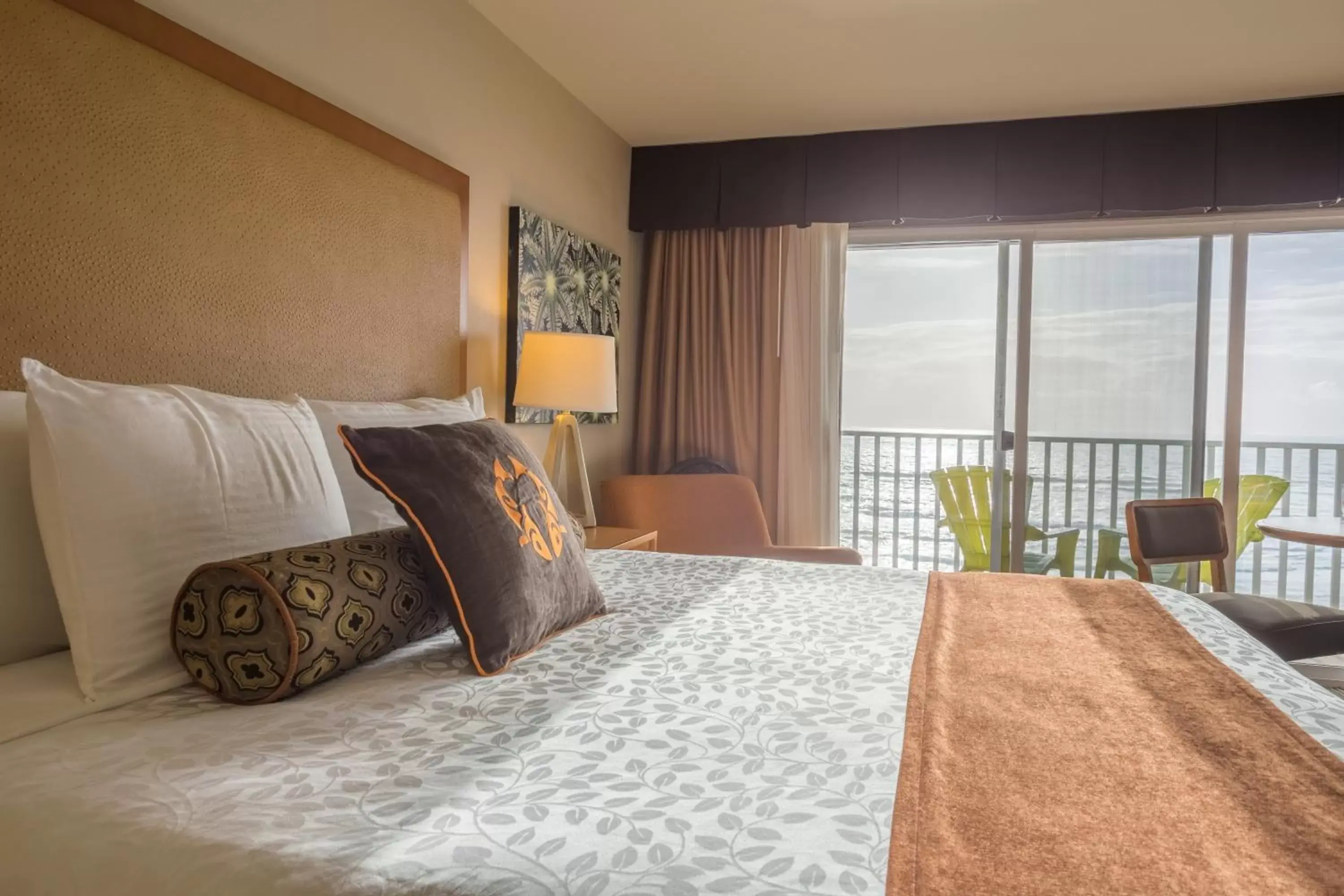 Decorative detail, Bed in The Coho Oceanfront Lodge