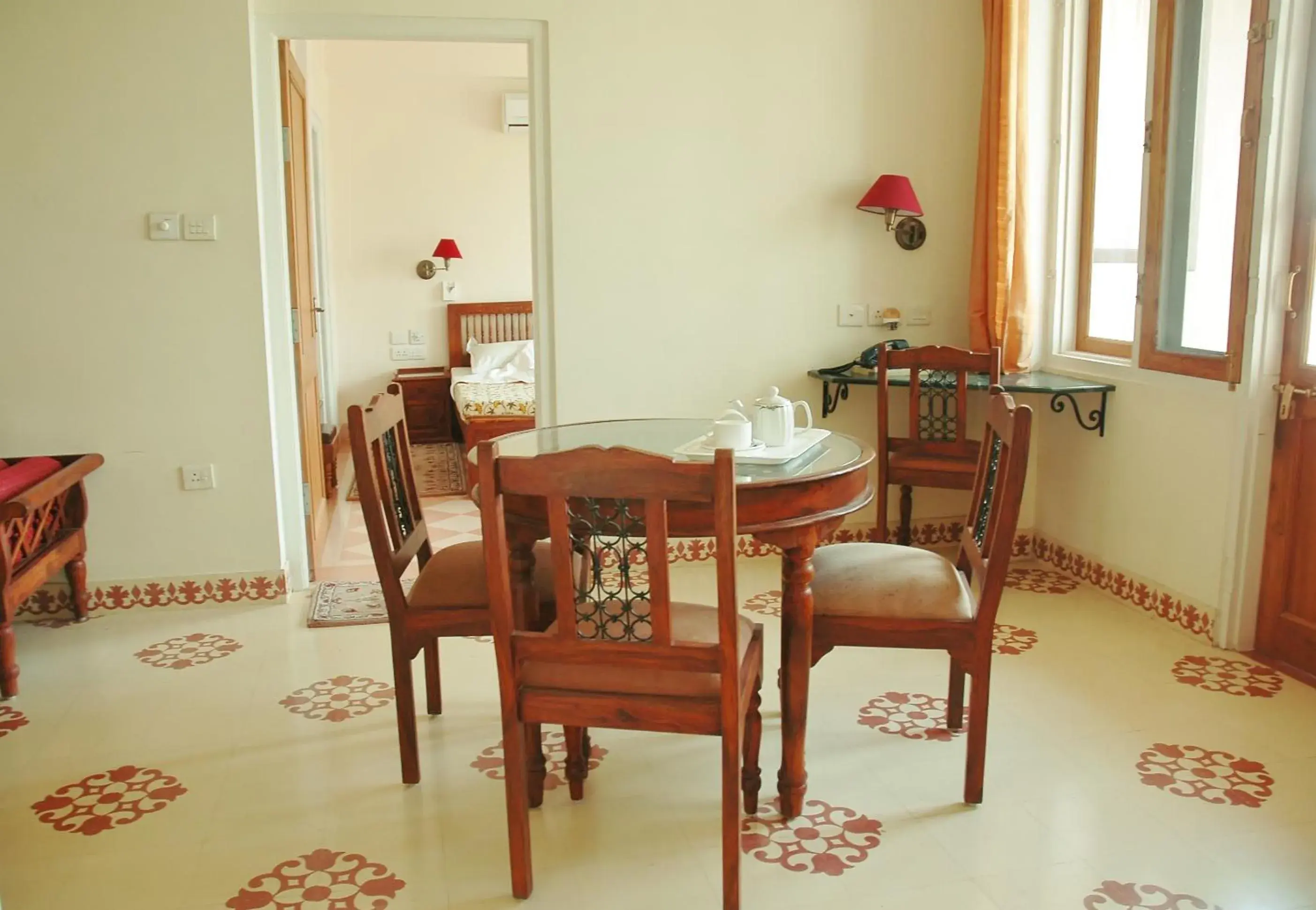 Seating area, Dining Area in Om Niwas Suite Hotel