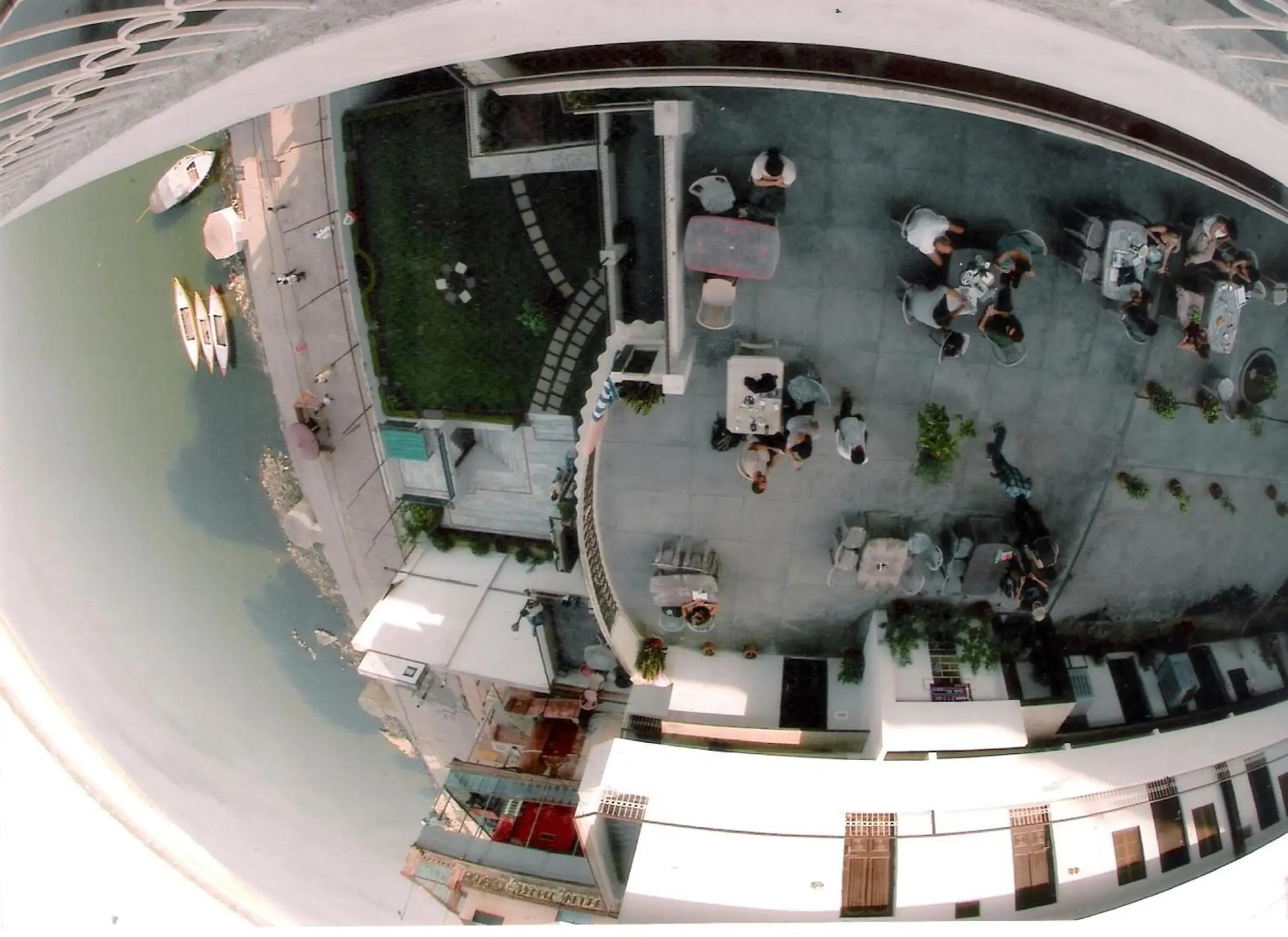 group of guests, Bird's-eye View in Hotel Alka