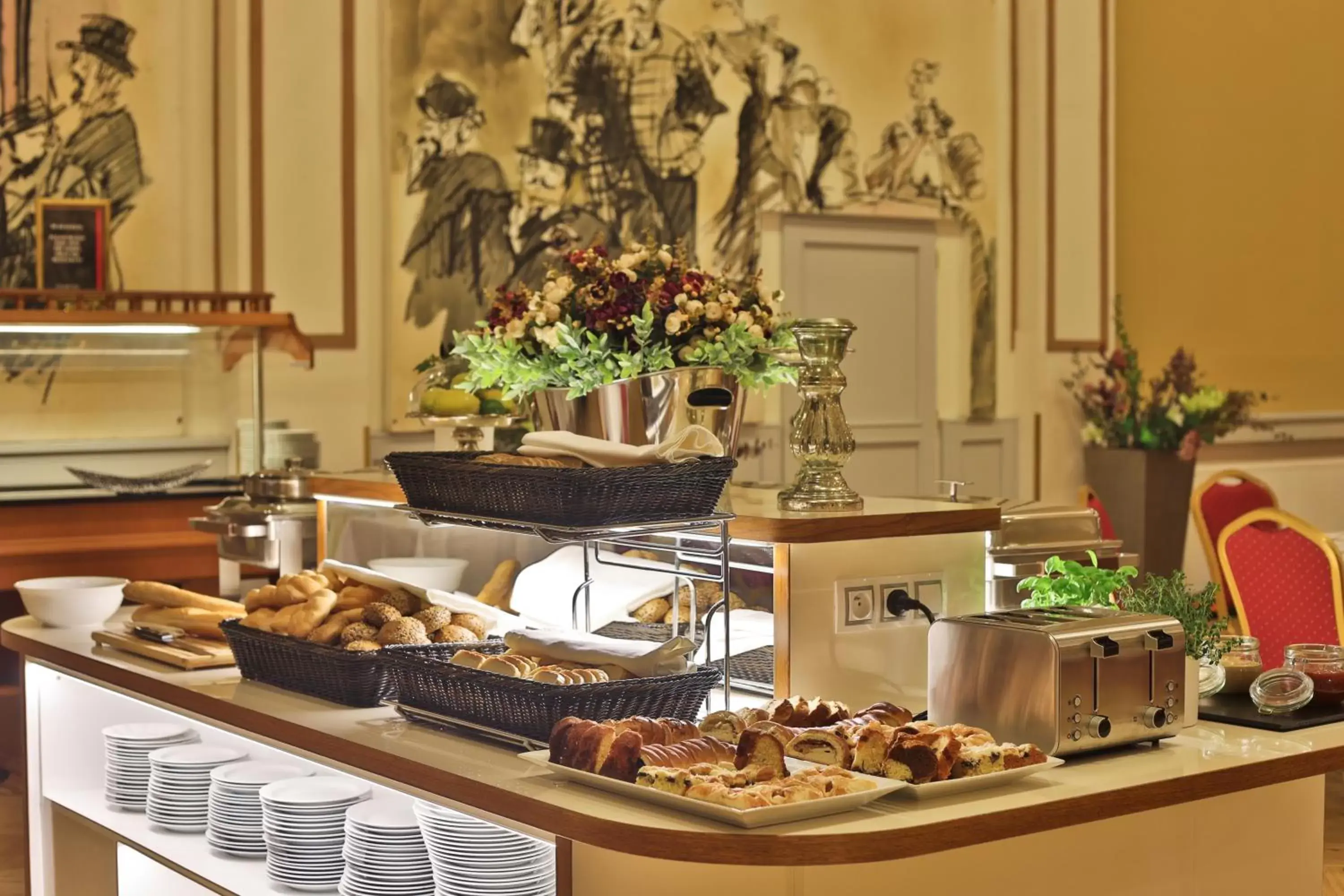 Buffet breakfast in Hotel Ariston Prague