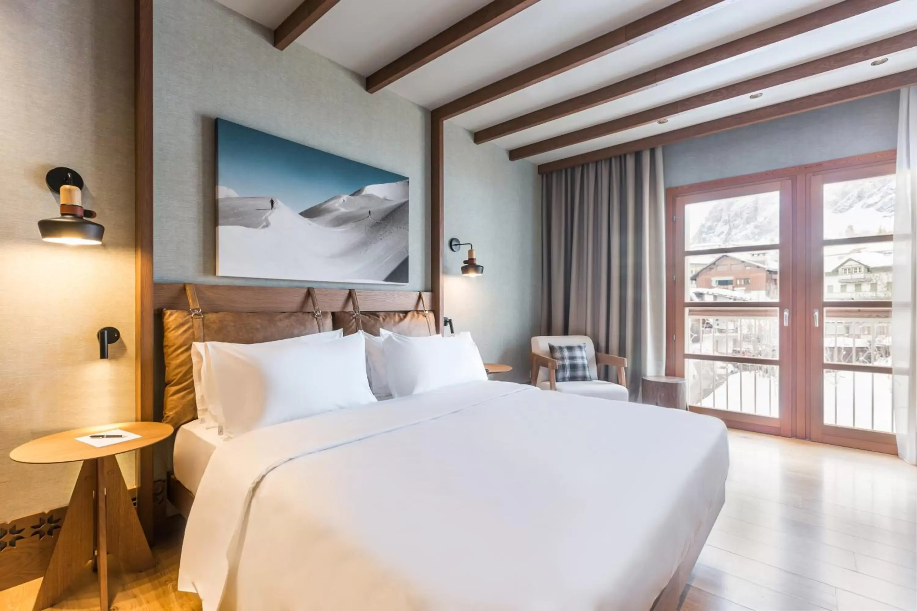 Bed in Grand Hotel Savoia Cortina d'Ampezzo, A Radisson Collection Hotel