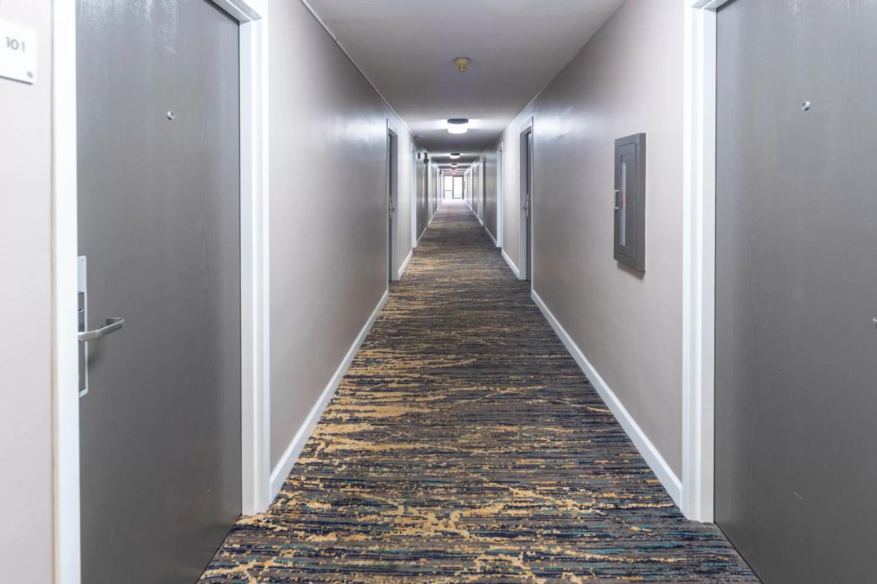 Property building in BridgePointe Inn & Suites by BPhotels, Council Bluffs, Omaha Area