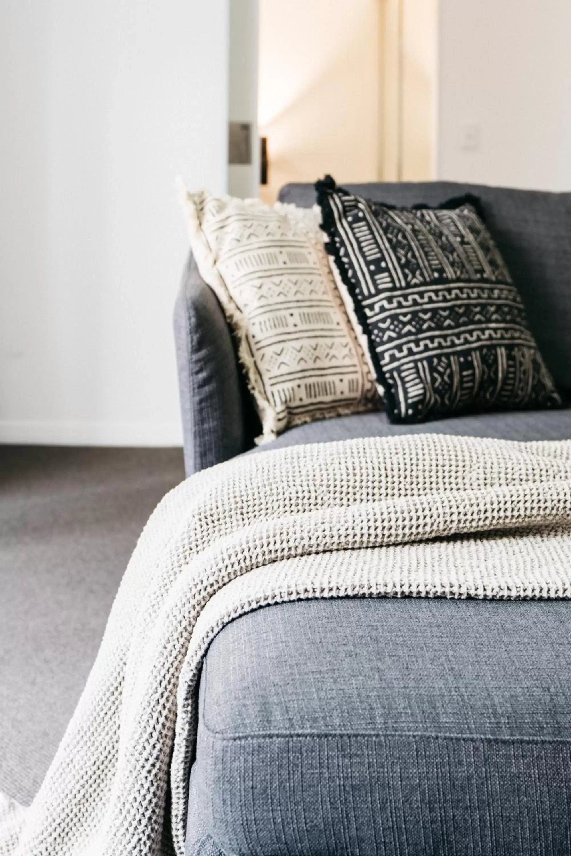 Living room, Bed in Gabba Central Apartments