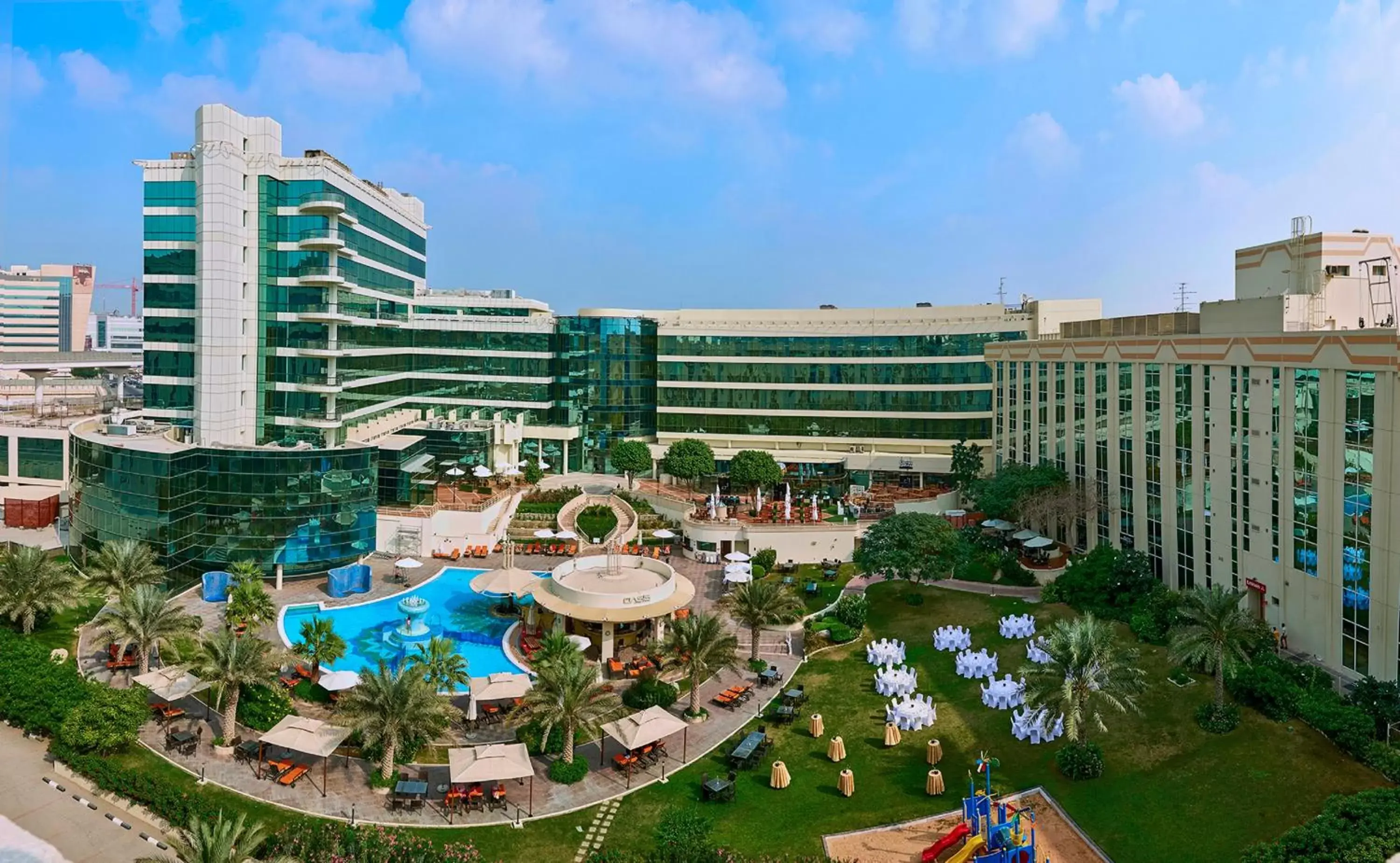 Garden, Pool View in Millennium Airport Hotel Dubai