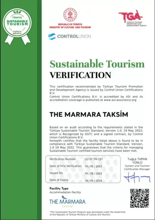 Logo/Certificate/Sign, Logo/Certificate/Sign/Award in The Marmara Taksim