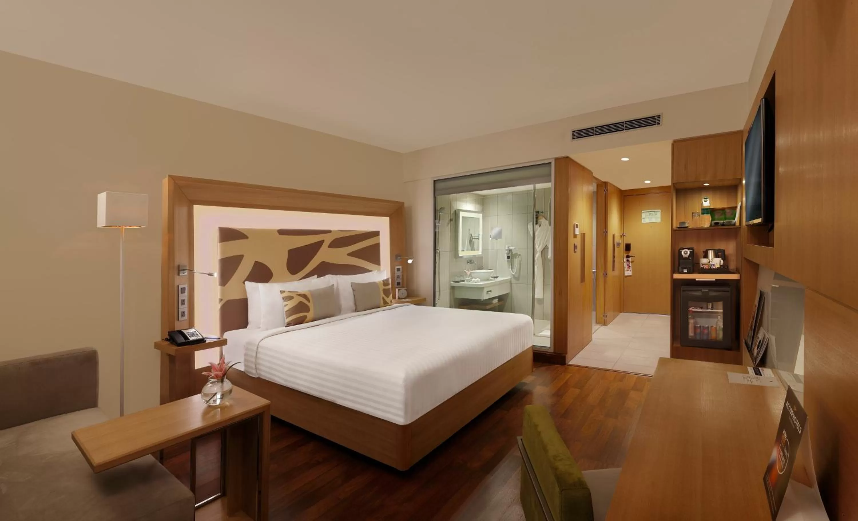 Toilet, Bed in Novotel Chennai OMR