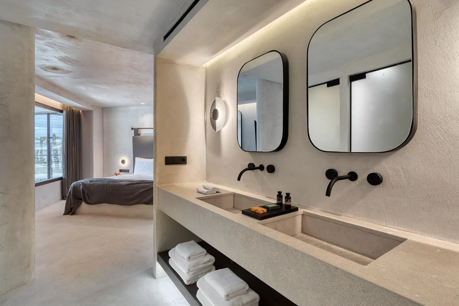 Bed in Rocabella Mykonos Hotel