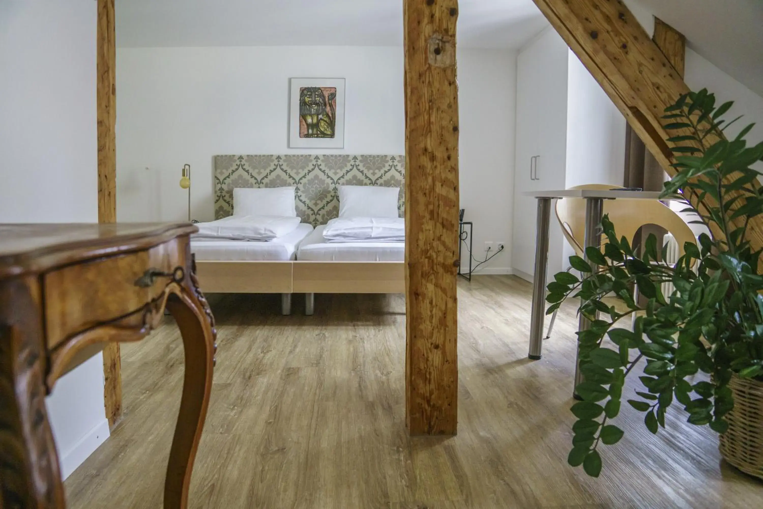 Bed in Hotel Vadian Garni