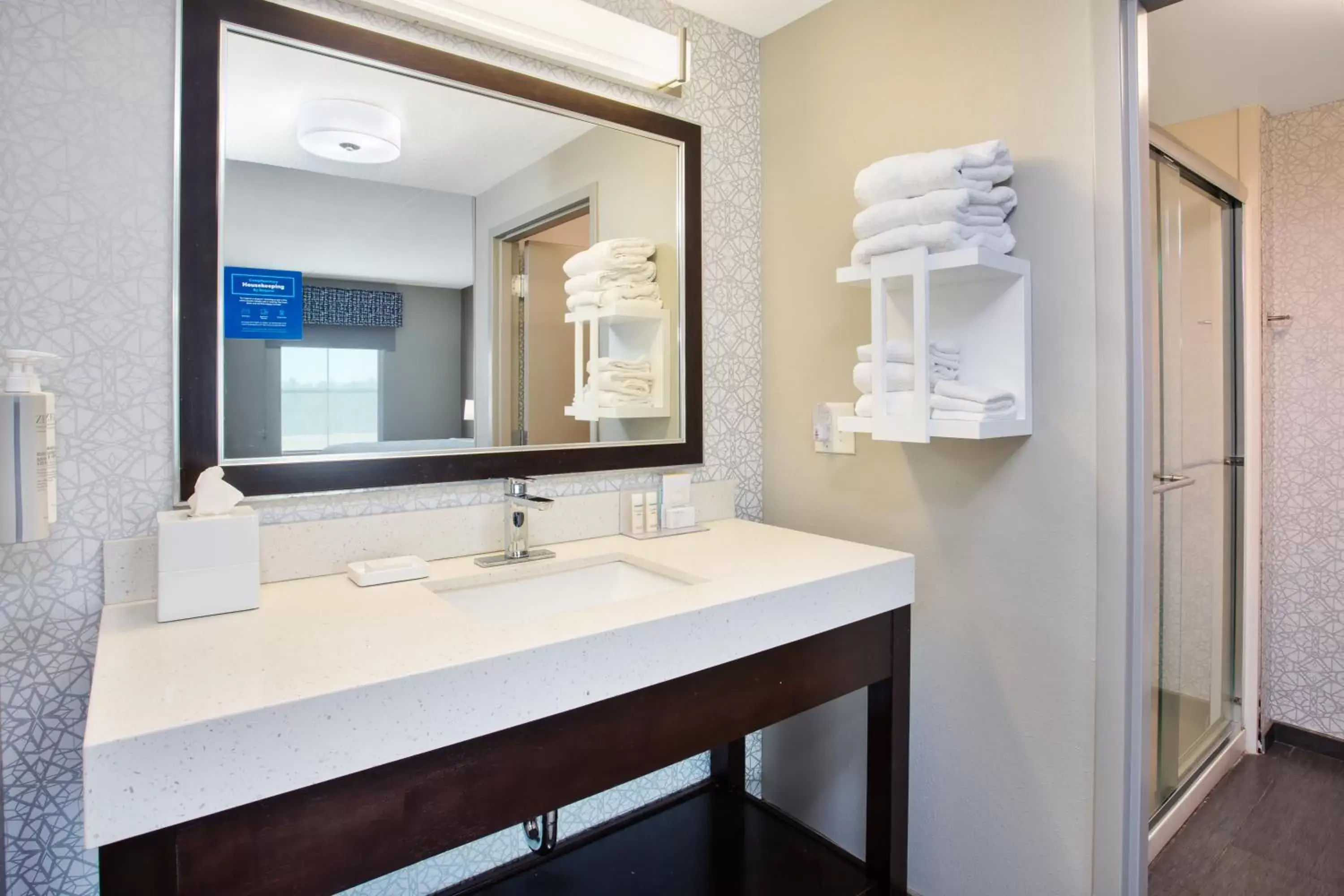Bed, Bathroom in Hampton Inn & Suites Columbia/Southeast-Fort Jackson