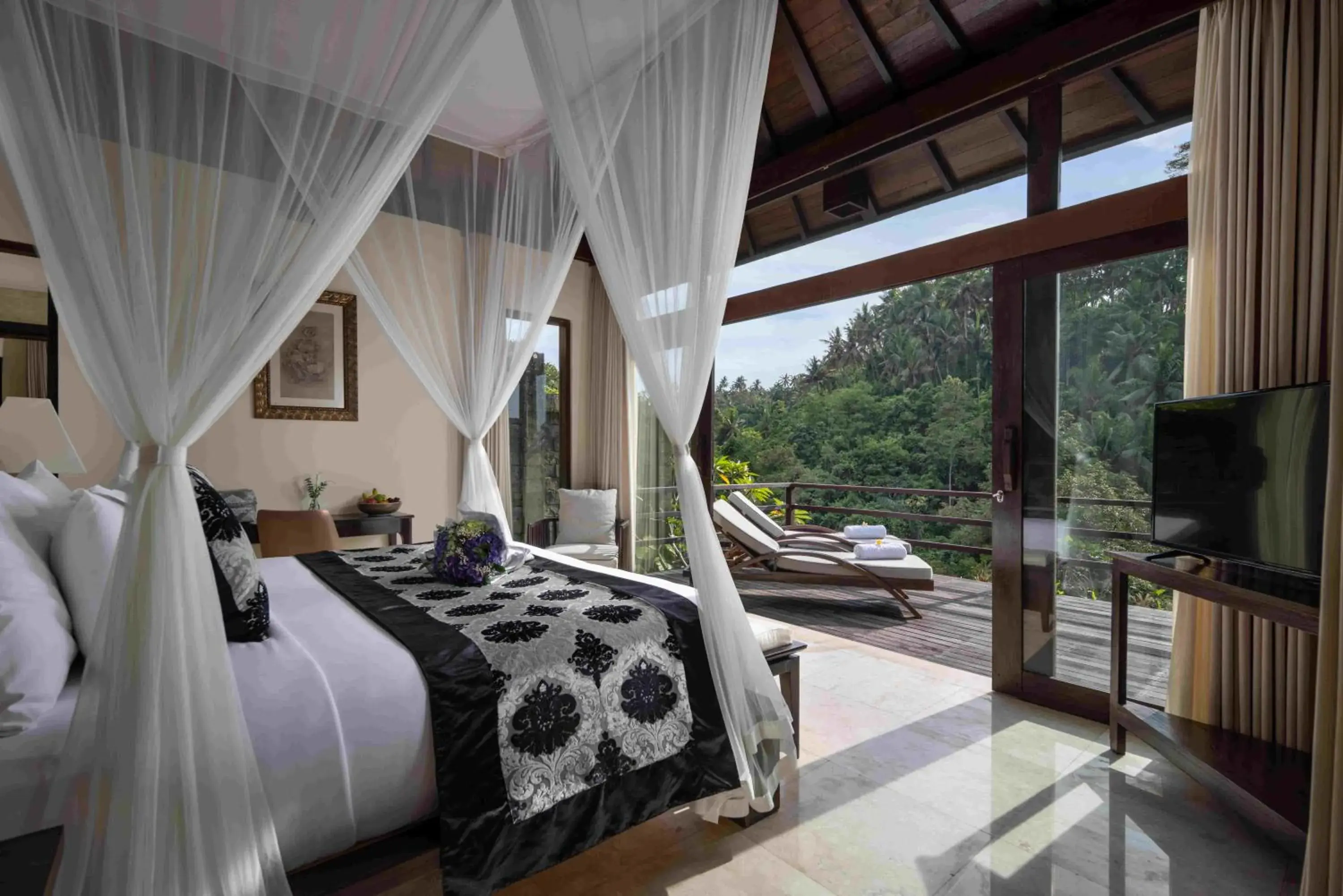 Bed in The Kayon Valley Resort