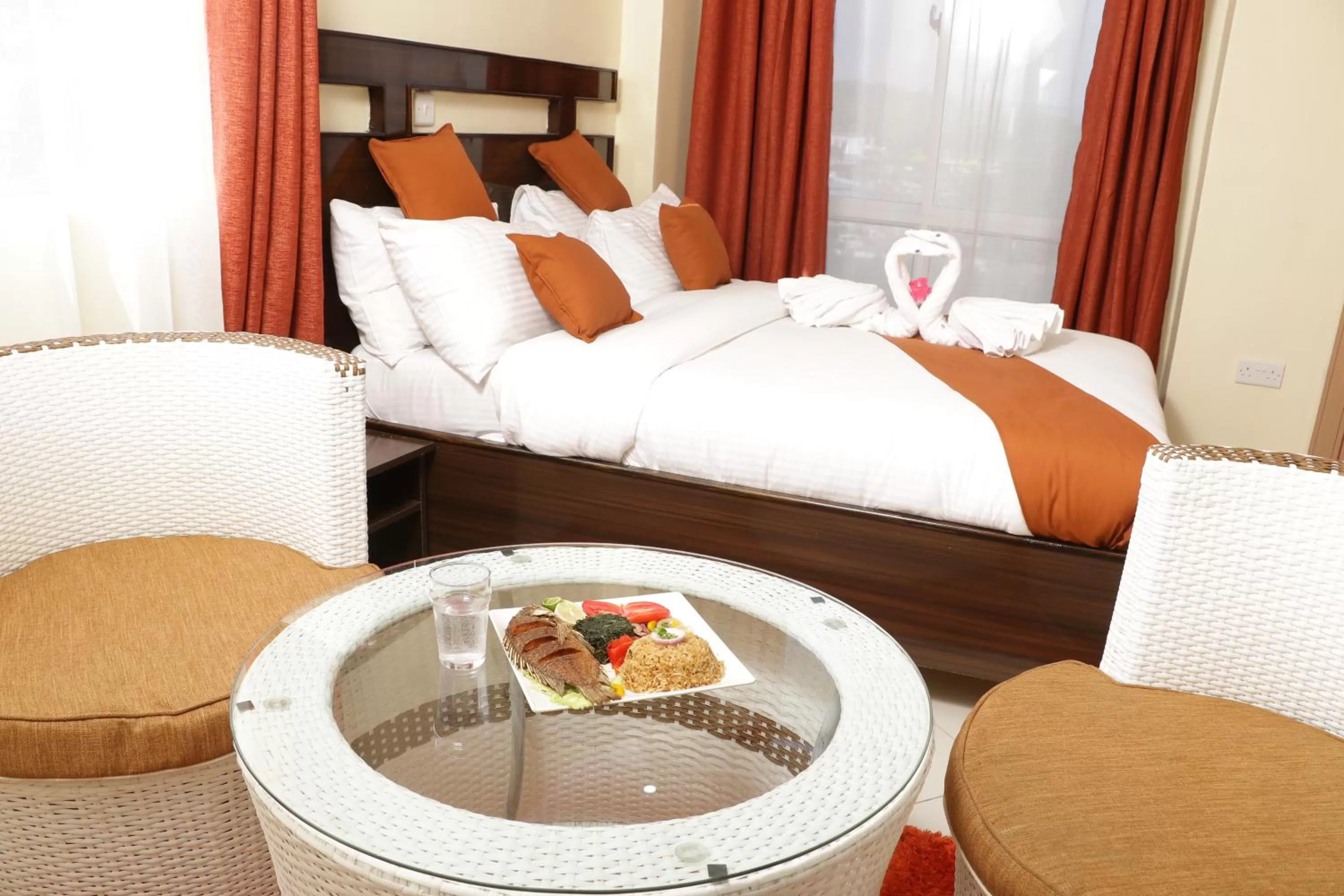 Bed in Claire de Lune Moonlight Hotel