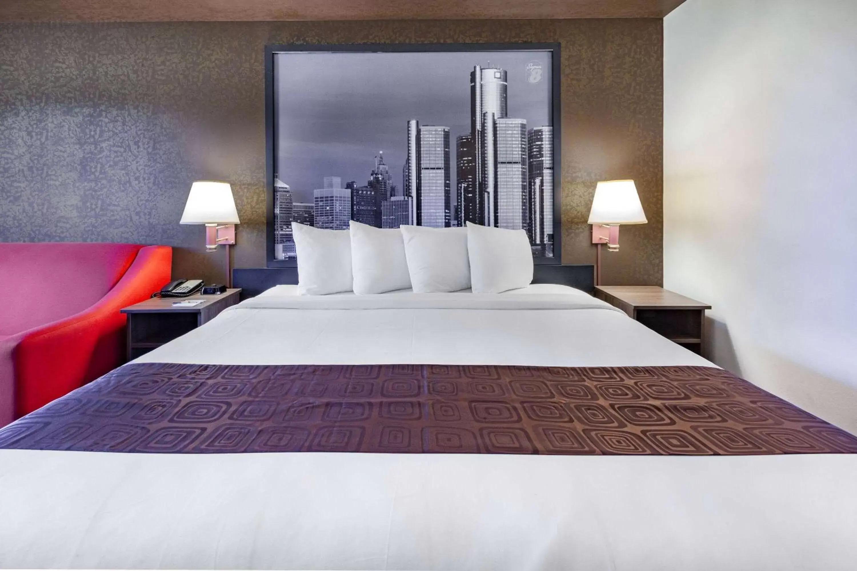 Photo of the whole room, Bed in Super 8 by Wyndham Ambassador Bridge Windsor ON Photo of the whole room, Bed in Super 8 by Wyndham Ambassador Bridge Windsor ON