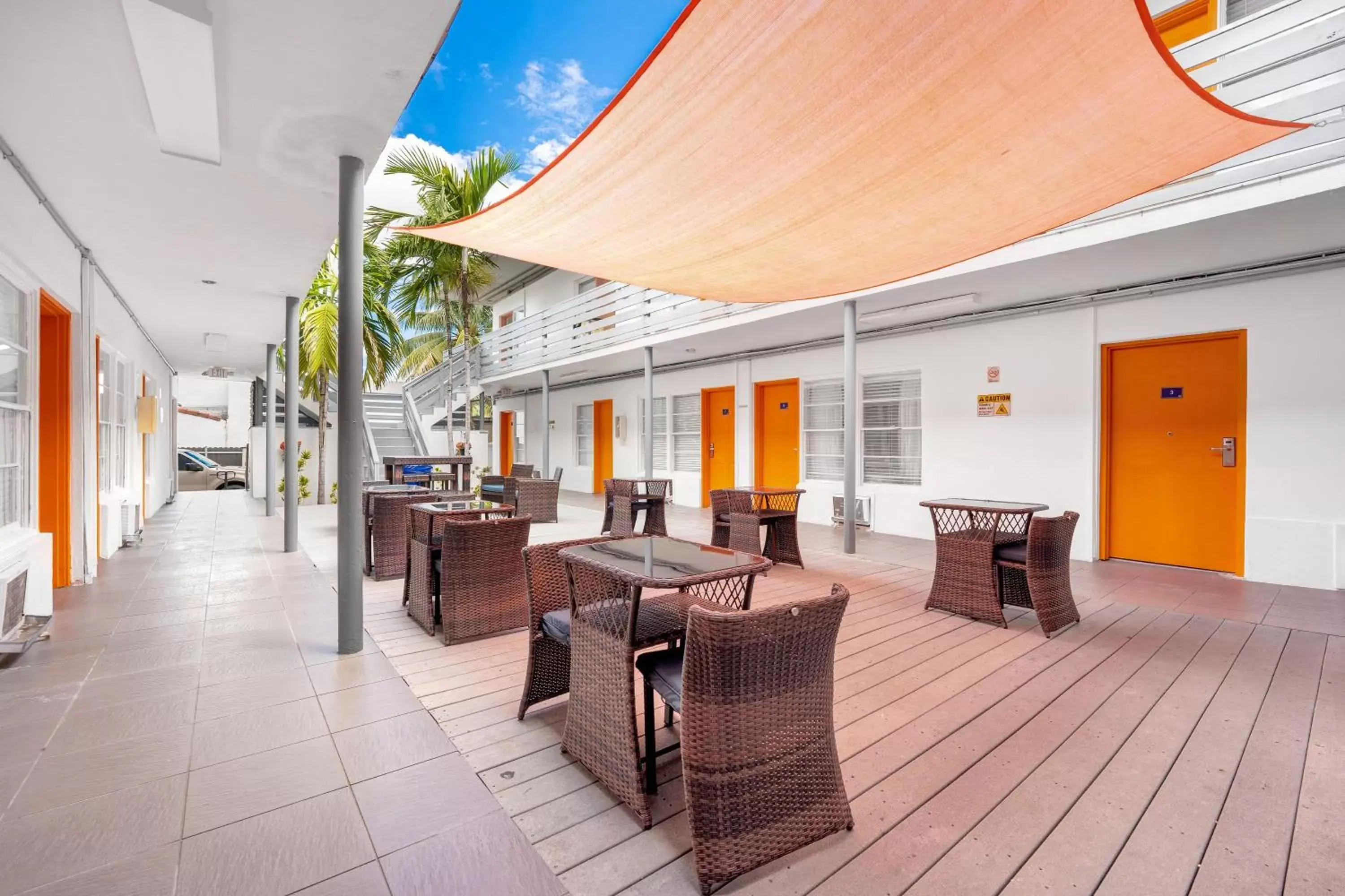 Patio in Travelodge by Wyndham Miami Biscayne Bay