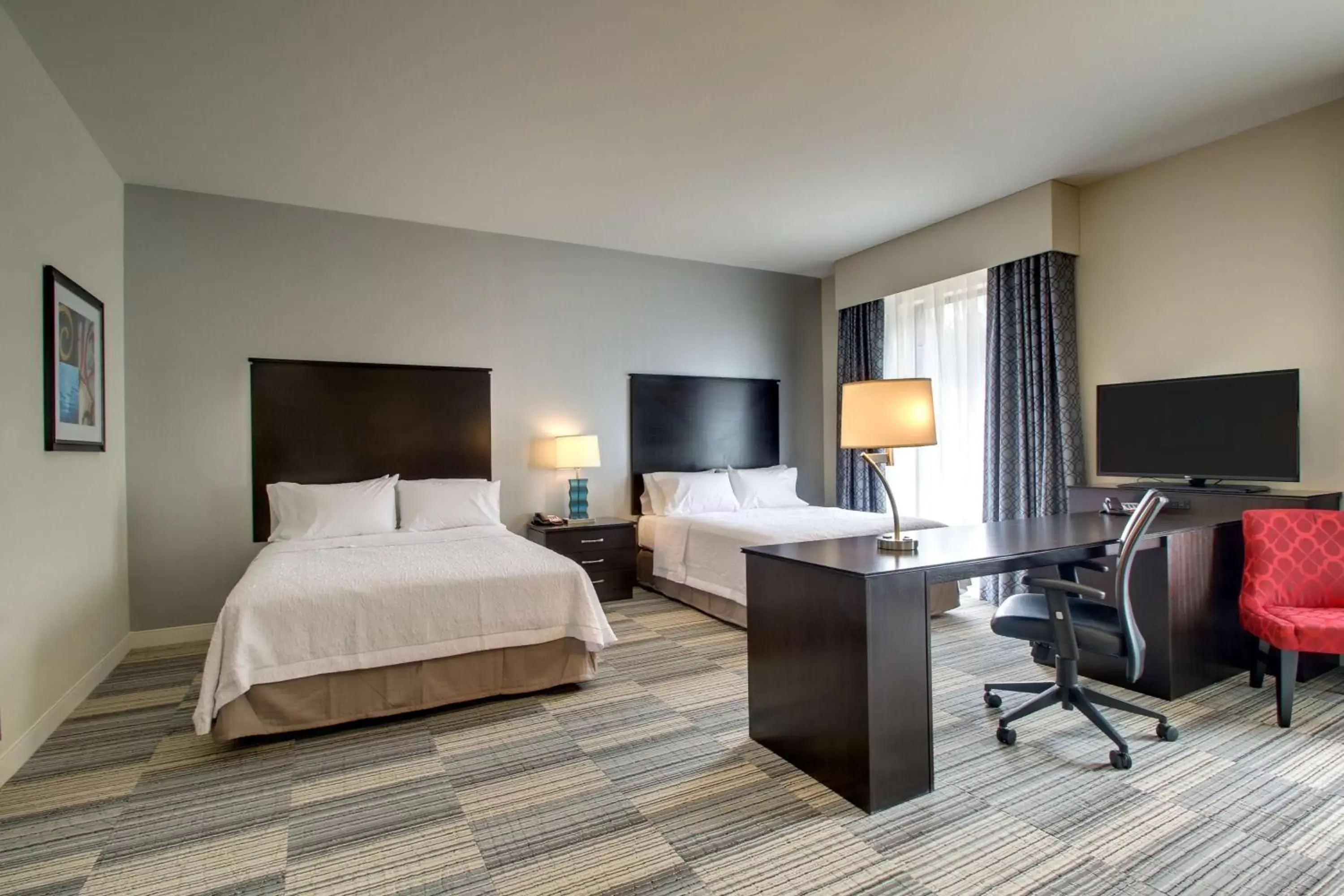 Bed, TV/Entertainment Center in Hampton Inn & Suites Greenville Airport