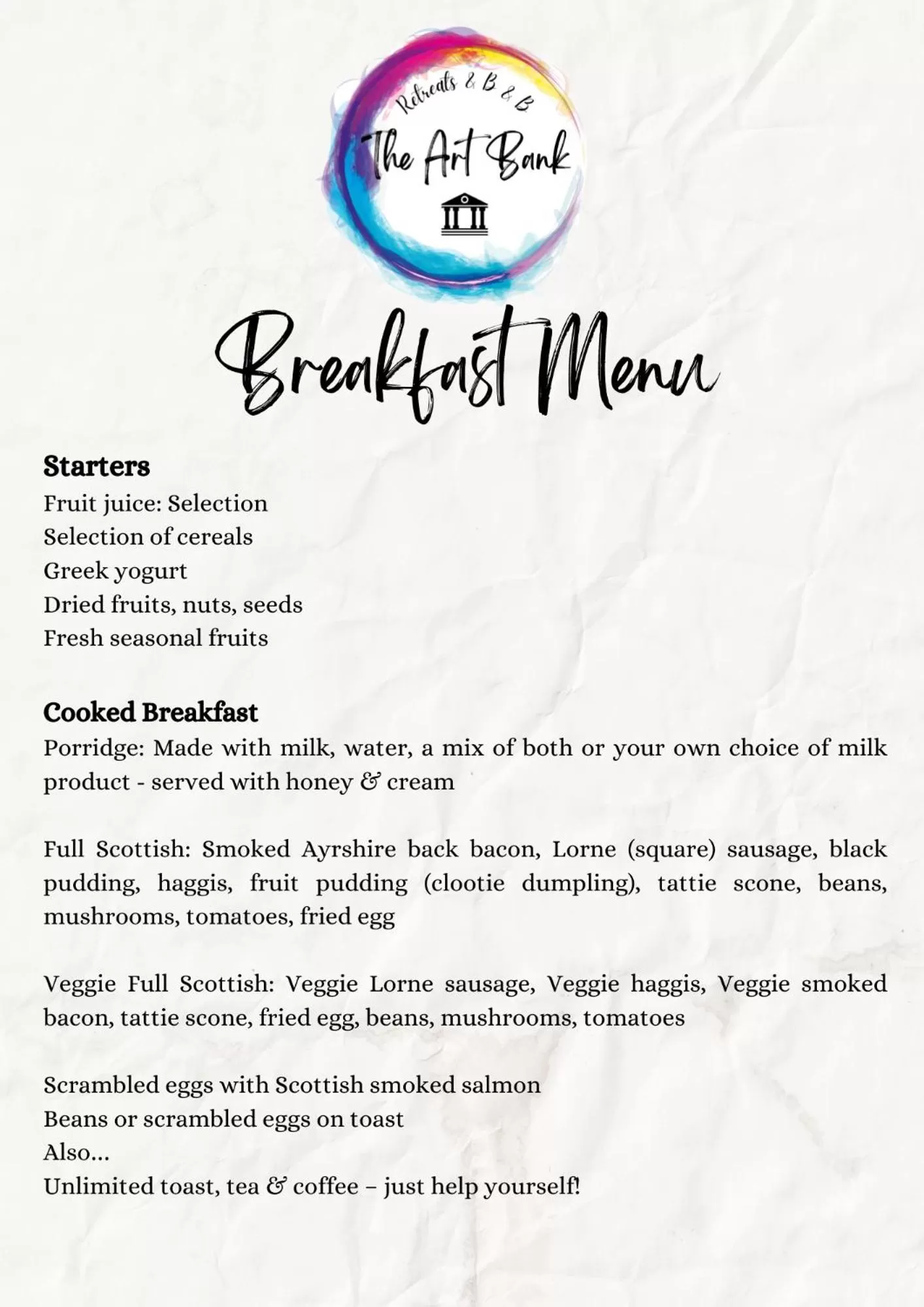 Breakfast in The Art Bank