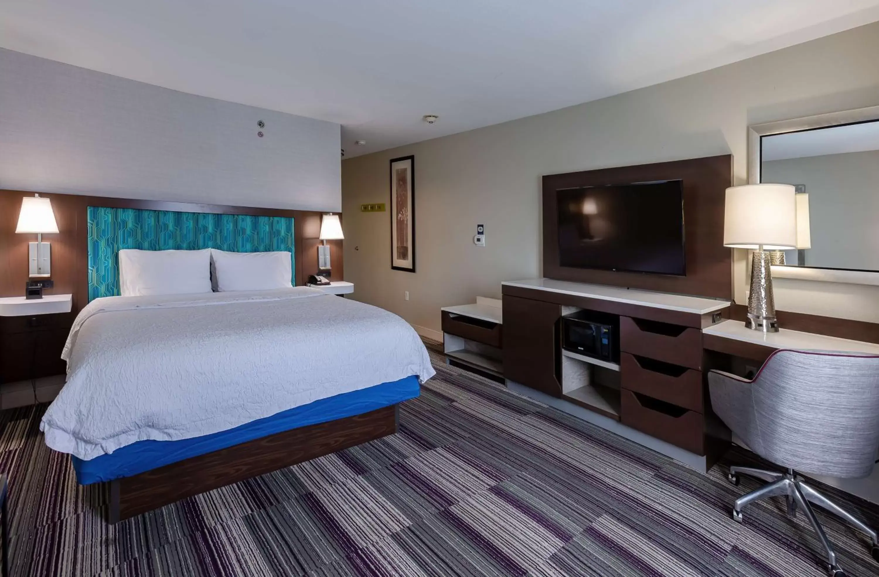 Bedroom, TV/Entertainment Center in Hampton Inn & Suites Chicago Southland-Matteson